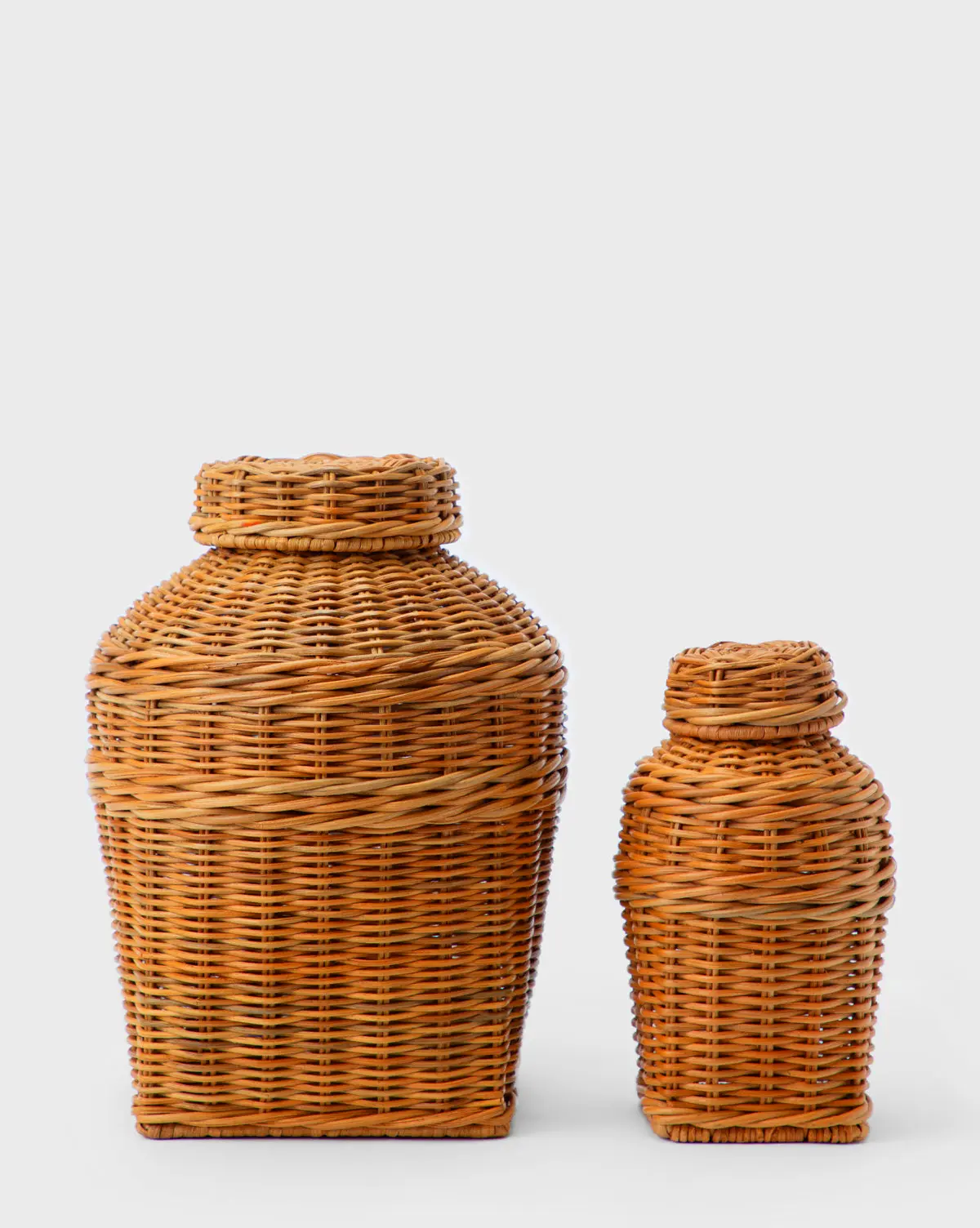 Ahnamia Wicker Jar S & L Handwoven wicker jar for stylish storage ideal for bedrooms living rooms or eco friendly decor.