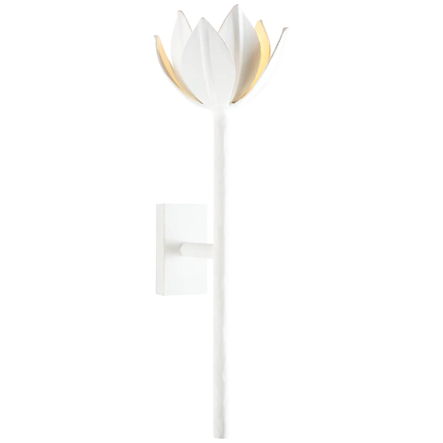 Medium white and gold wall sconce, luxurious designer lighting for dining room or bedroom walls