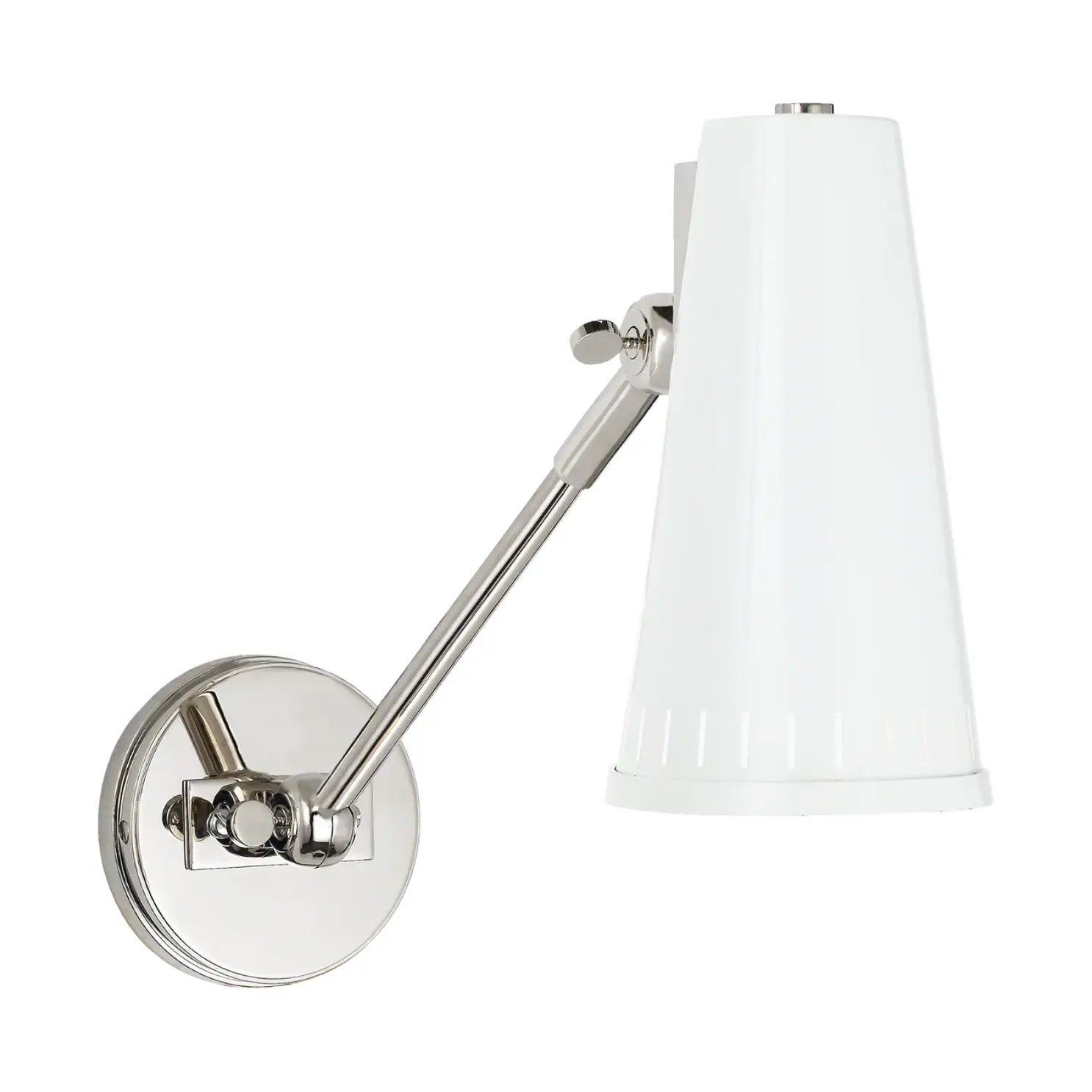 Adjustable one arm wall lamp, functional brass lighting for study, library or office wall décor