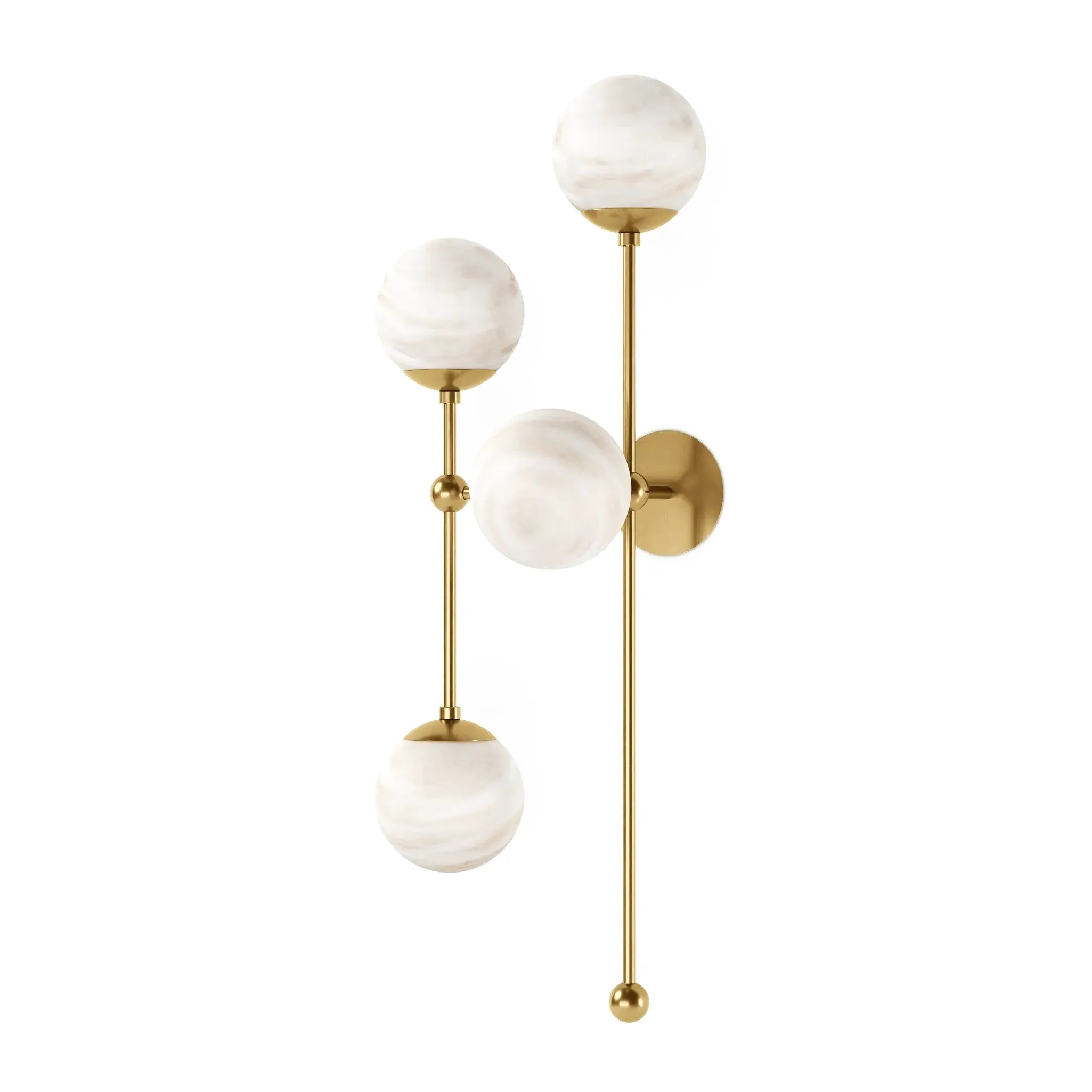 Brass marbled glass 4L sconce, chic lighting fixture for modern bathrooms, bedrooms, or dining décor
