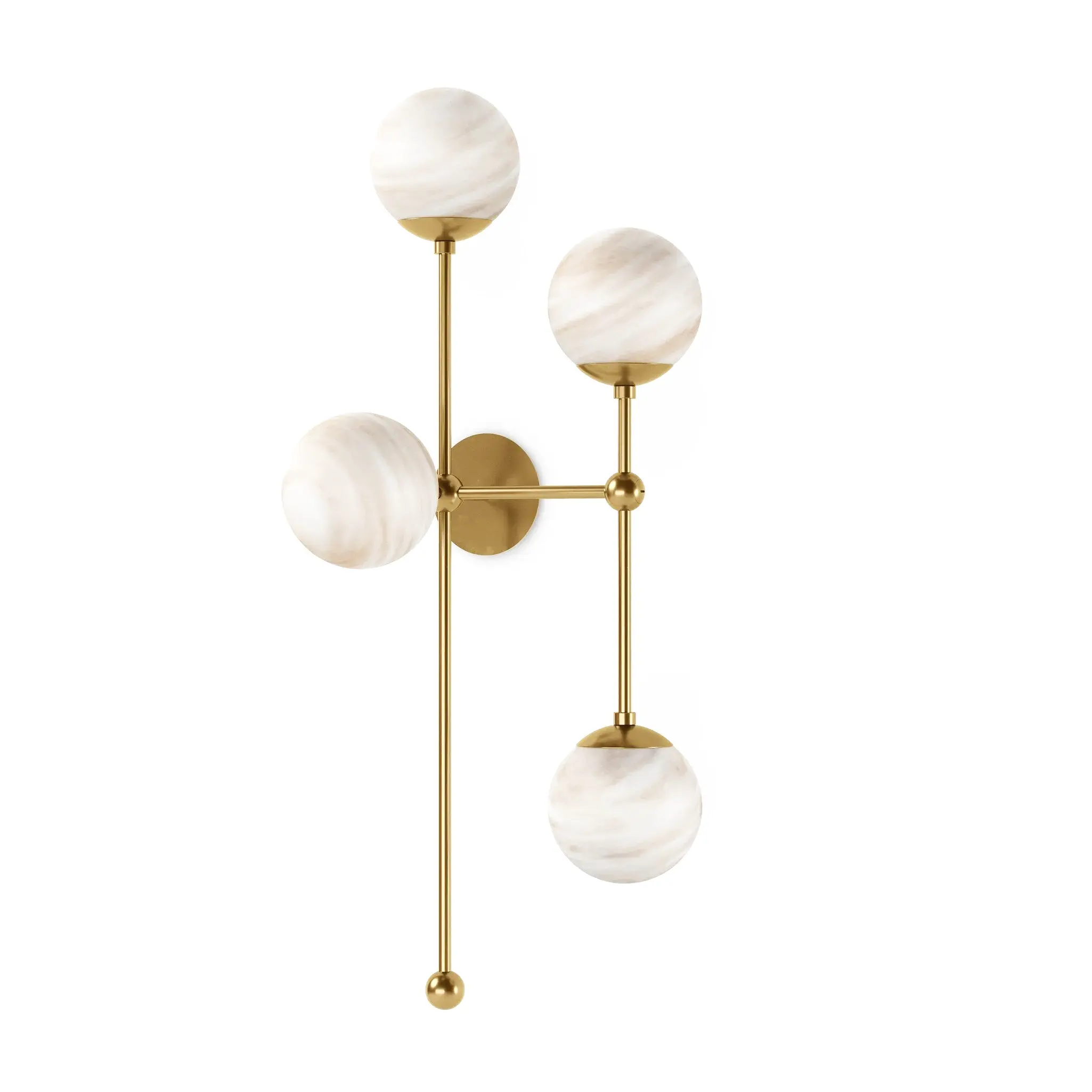 Brass marbled glass 4R sconce, stylish wall lighting for living room, dining room or bathroom décor