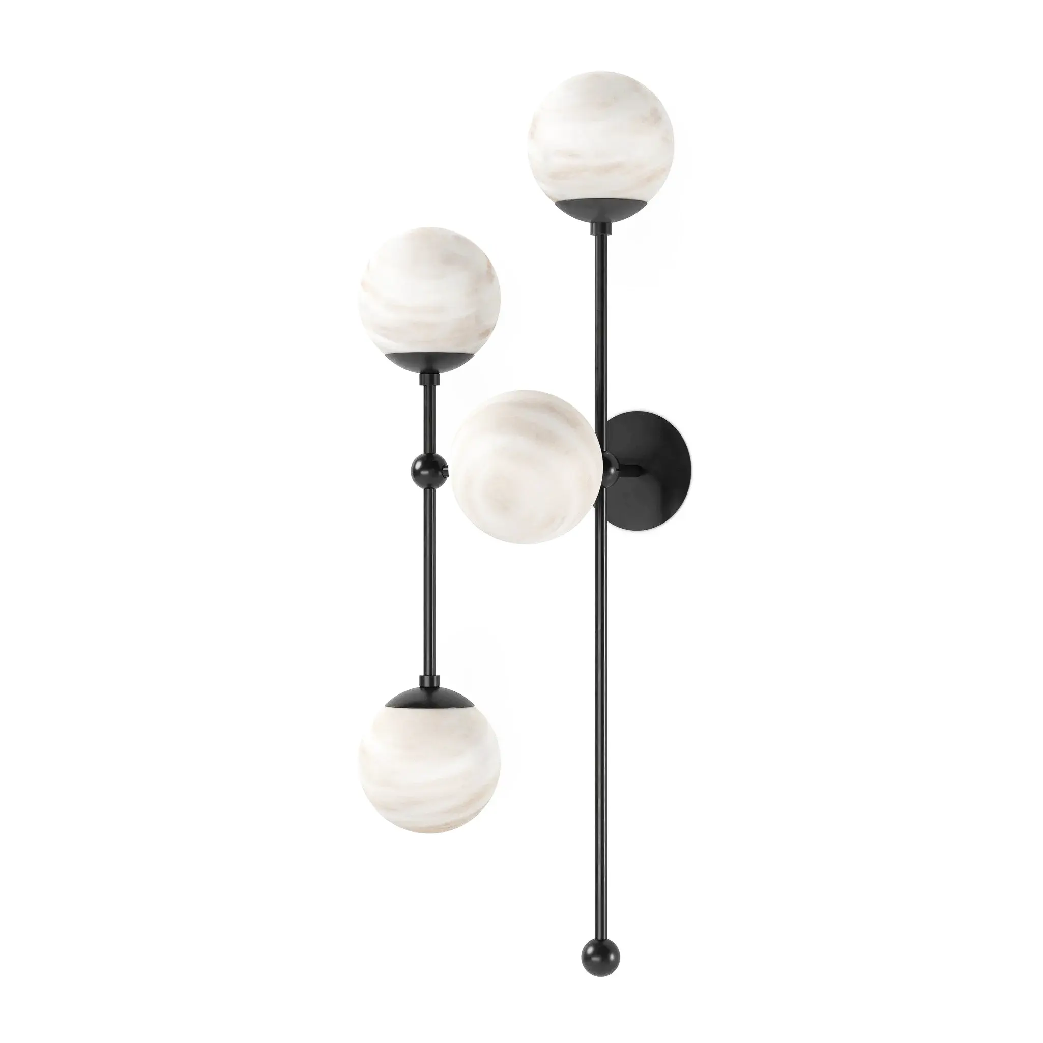 Gunmetal marbled glass 4L sconce, elegant wall lighting for bathroom, living room or entryway décor