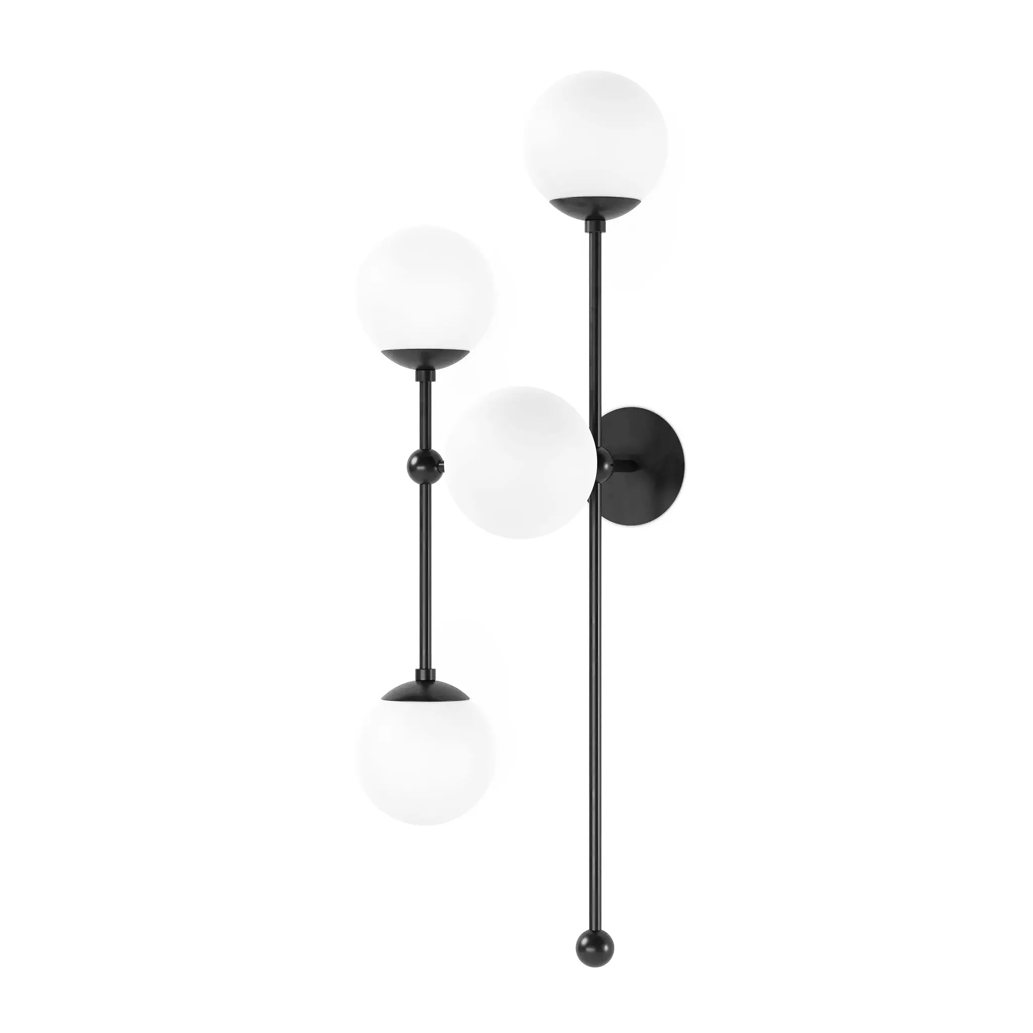 Gunmetal opal glass 4L sconce, bold modern wall light fixture for hallway, bedroom or dining décor