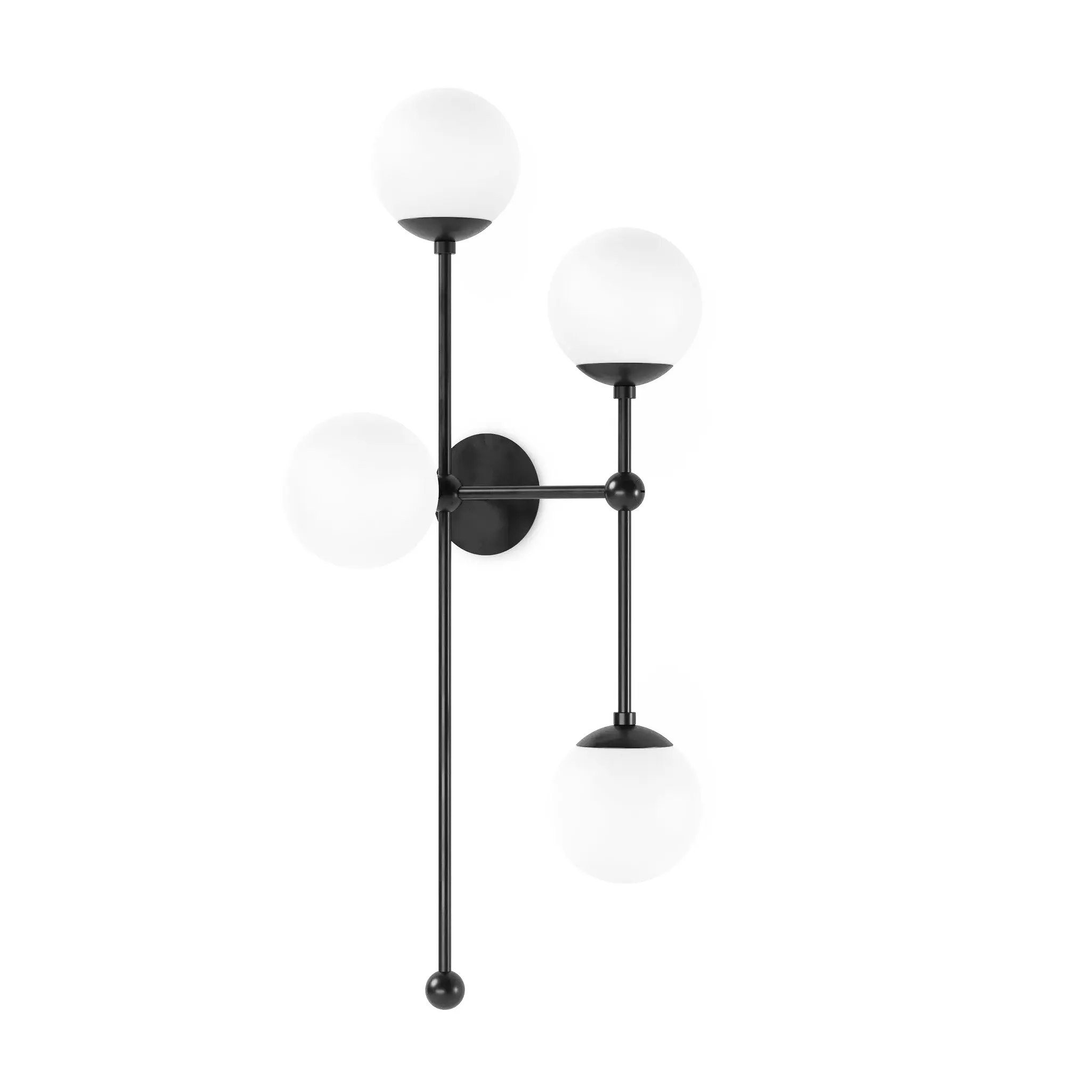 Gunmetal opal glass 4R sconce, sleek wall lighting fixture for modern living rooms or hallways