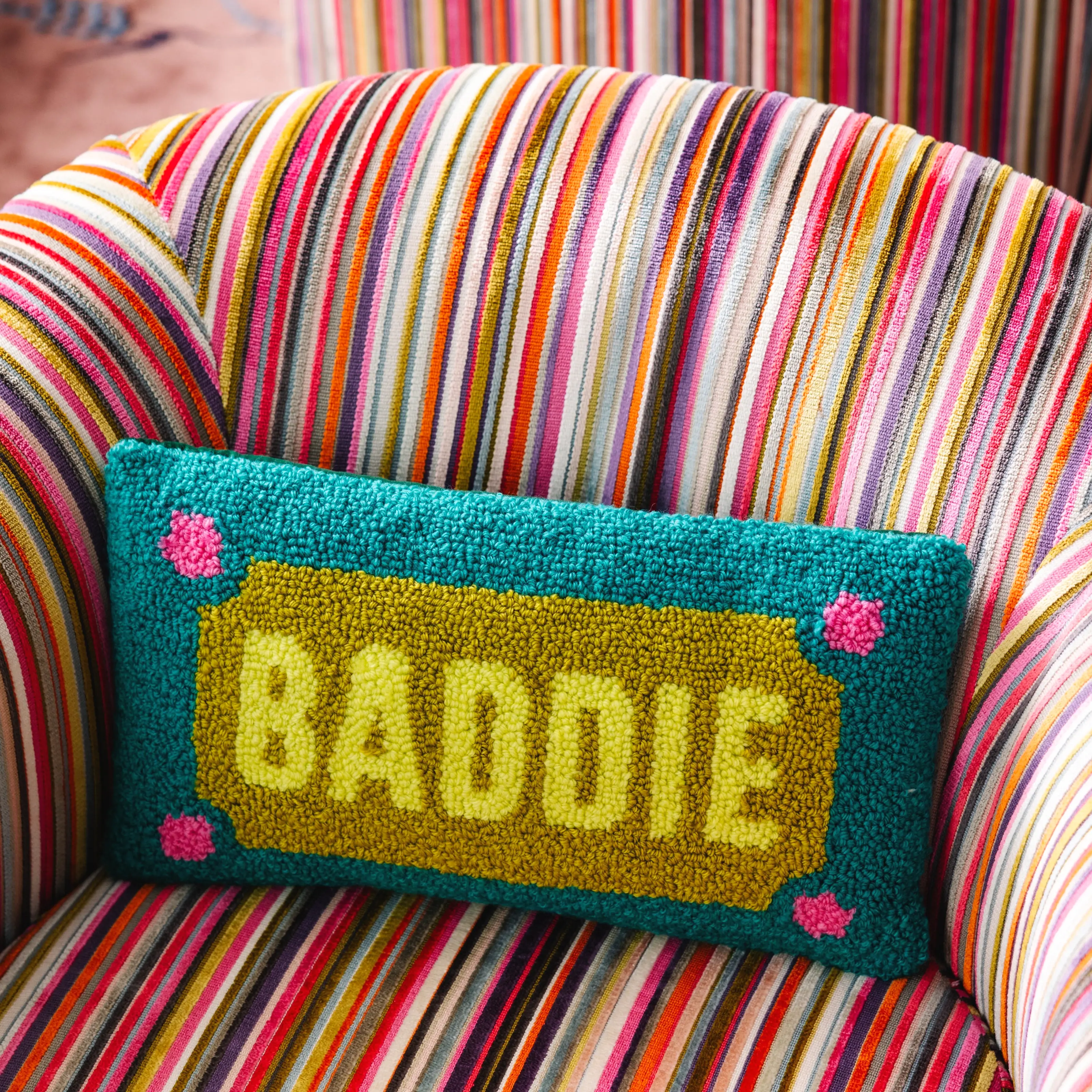 Baddie hook pillow for bedroom or lounge wall decor.