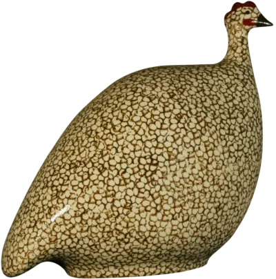Black guinea hen figurine ceramic farmhouse decor for shelf mantel or French country kitchen