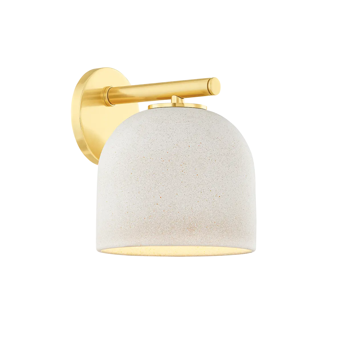 Brass ceramic cream wall sconce, stylish wall light fixture for living room, bedroom or dining décor