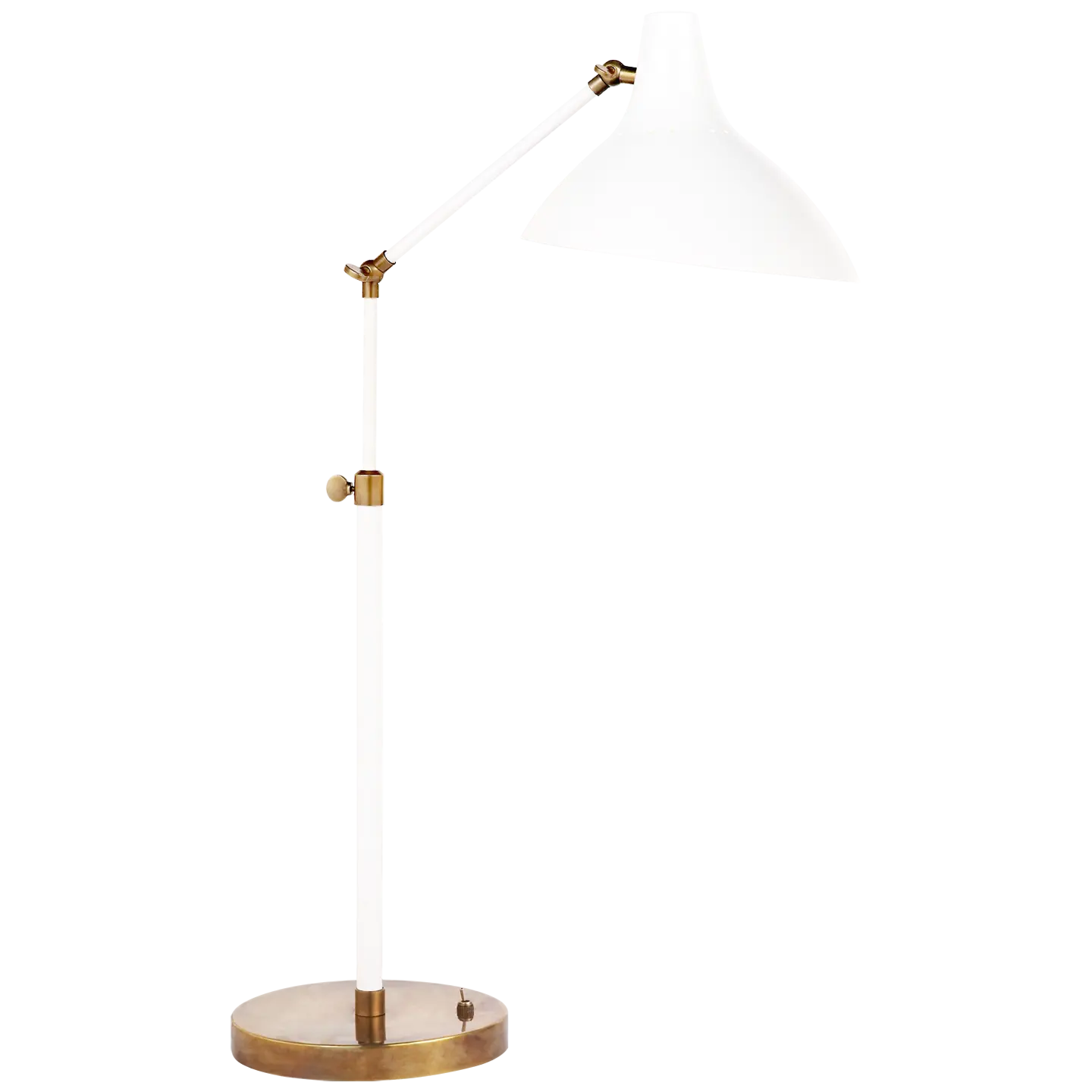 Charlton white brass table lamp for elegant bedroom nightstands or living room tables