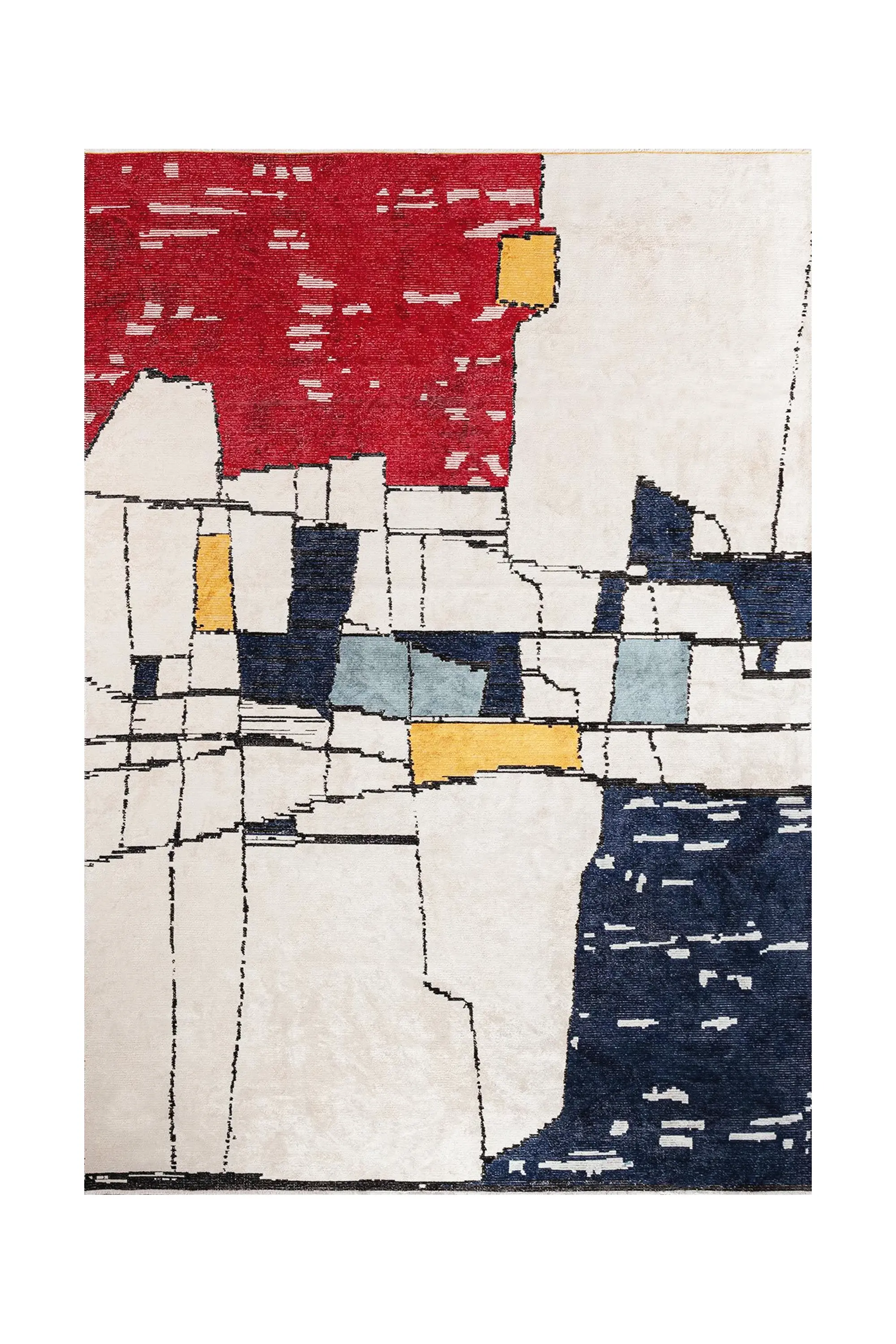 Cold Hearted bold monochrome rug for dramatic living room or stylish bedroom