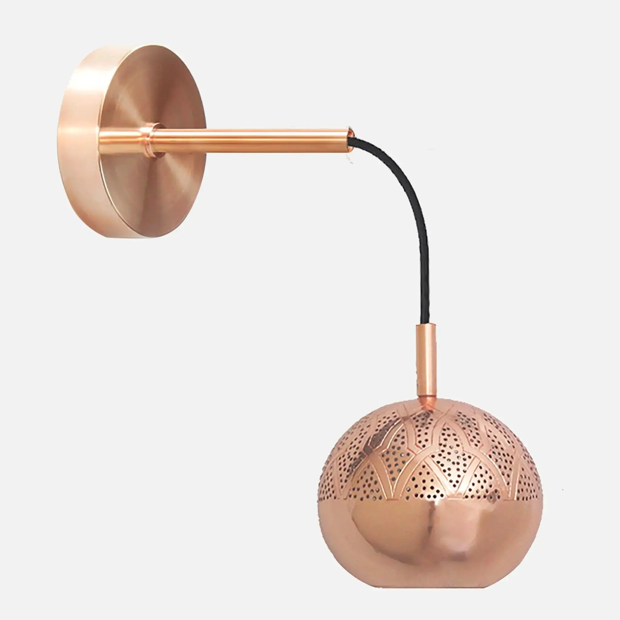 Copper Nur Moroccan bedside wall sconce for bedroom, hallway or living room wall lighting