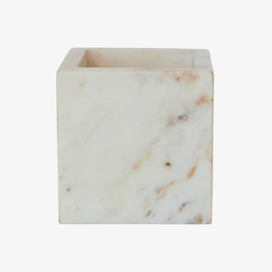 Marble container for bathroom or bedroom storage by Creative Co op