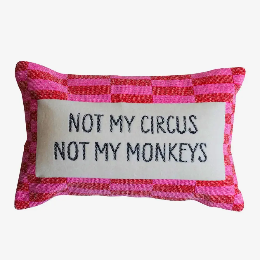 Not My Circus lumbar pillow for fun bedroom by Creative Co op