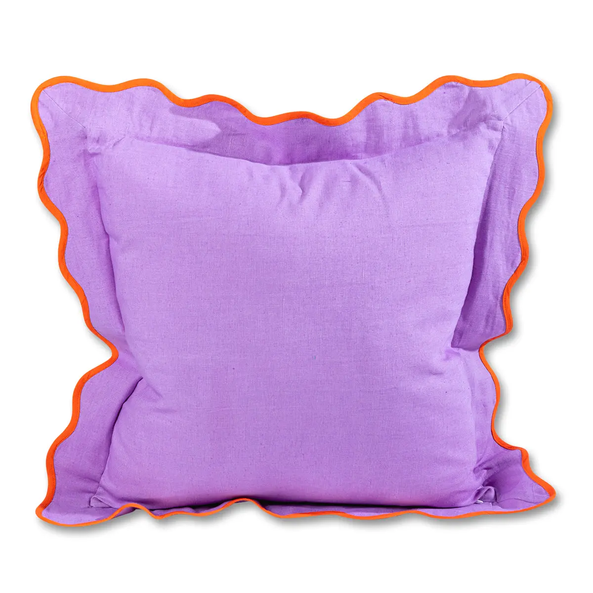 Darcy lilac orange linen pillow colorful accent cushion for eclectic sofa or boho bedroom