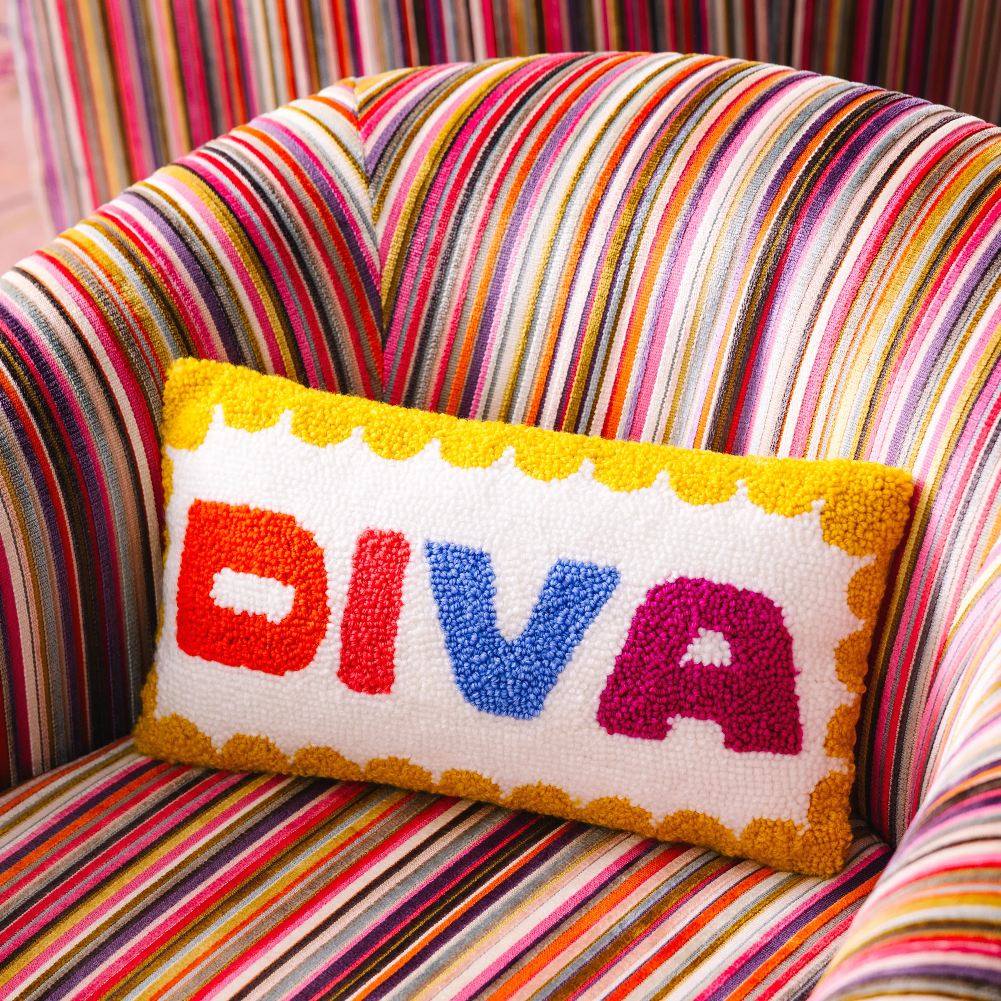 Diva hook pillow for glam bedroom or vanity area accent.