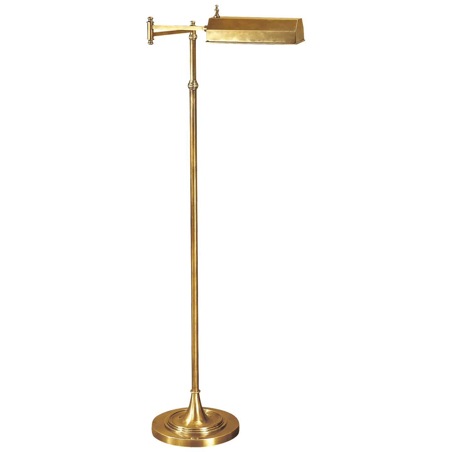Dorchester antique brass swing arm floor lamp perfect for reading areas or bedrooms