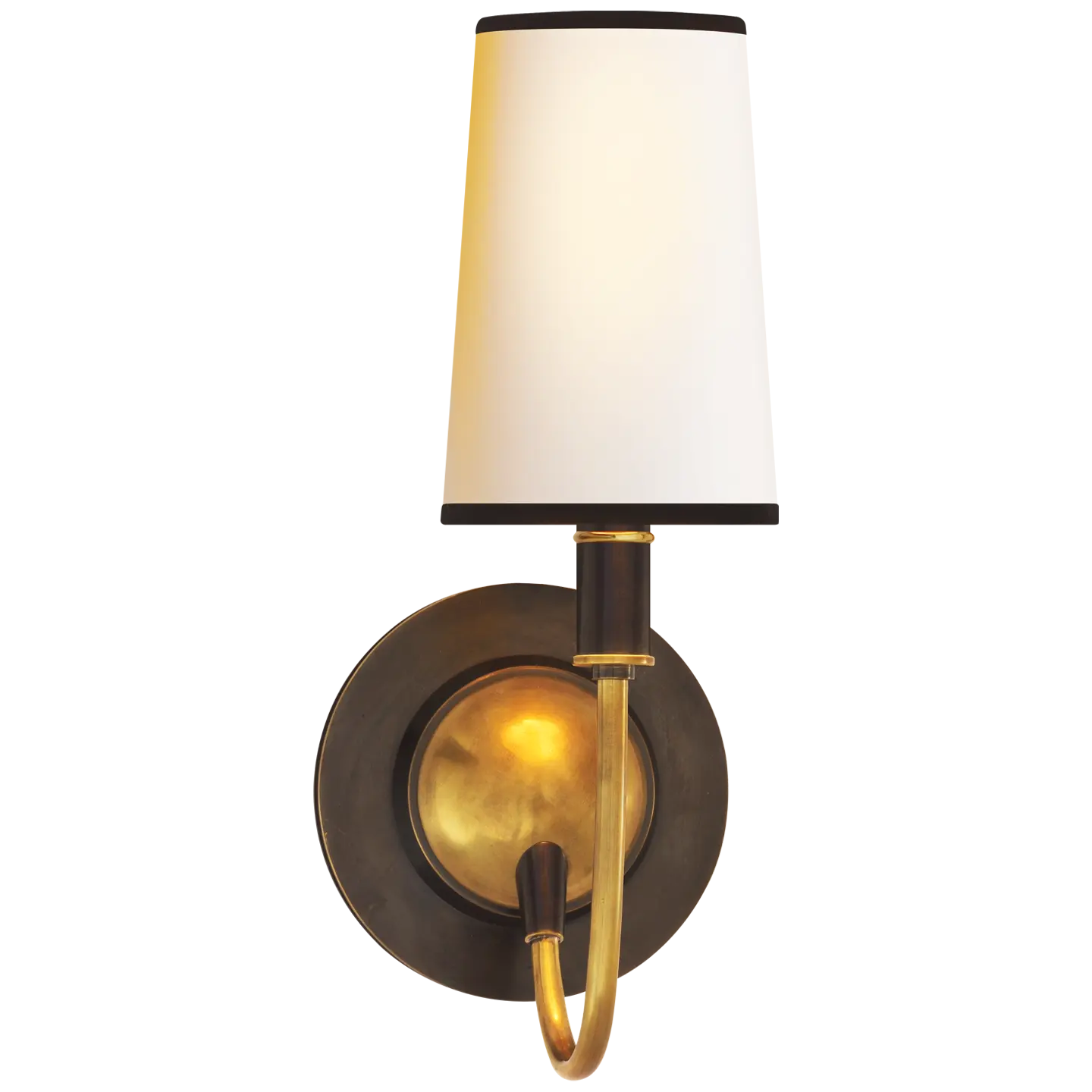 Antique brass wall sconce with chocolate finish, elegant lighting for living room or bedroom décor