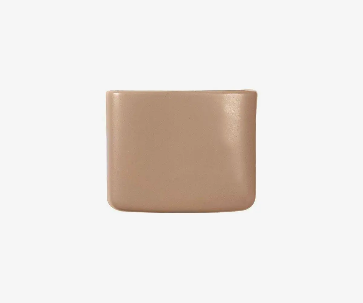 Taupe aqua yellow & grey Fauna cube wall vase for greenery.