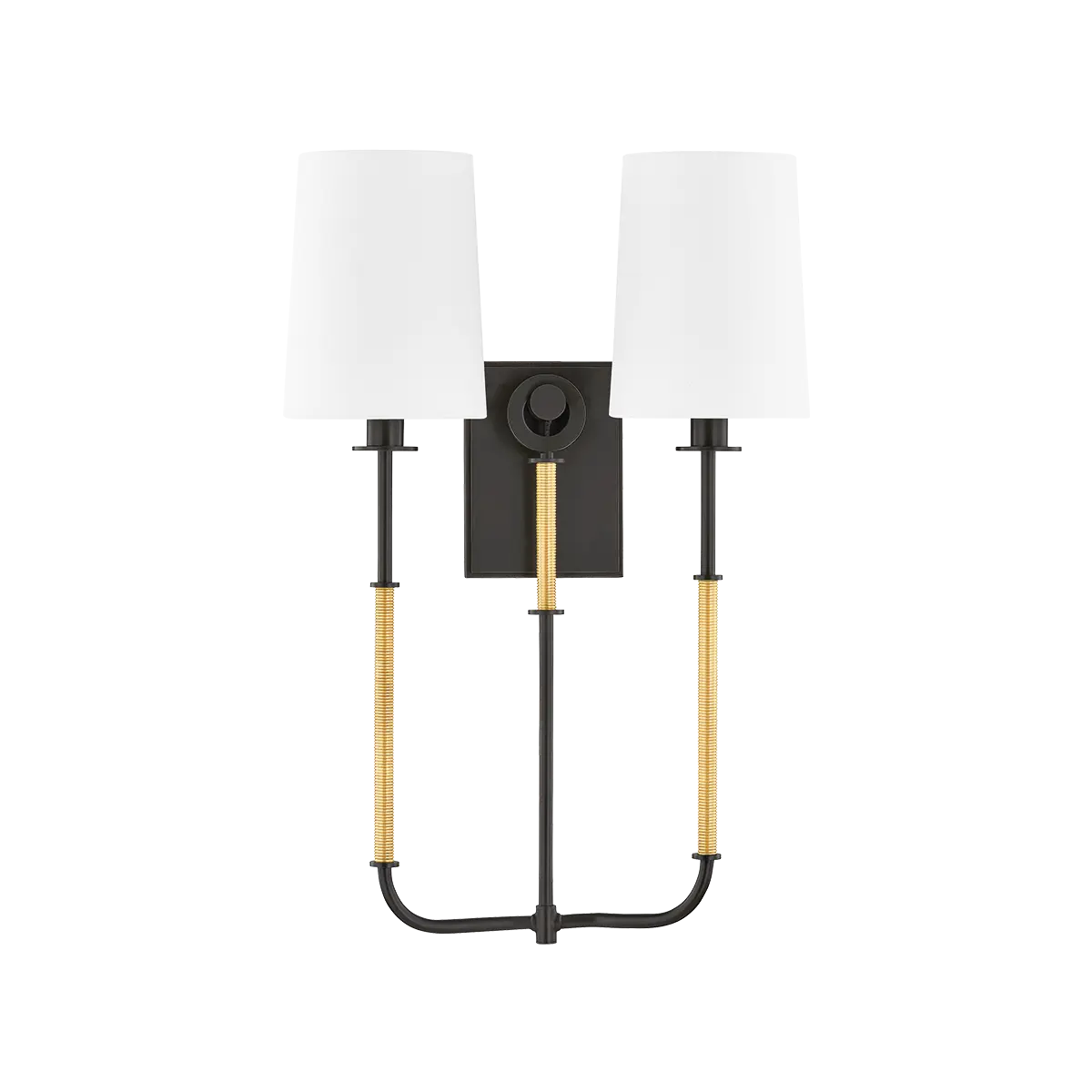 Brass and bronze wall sconce, versatile modern lighting fixture for dining room, living room or office