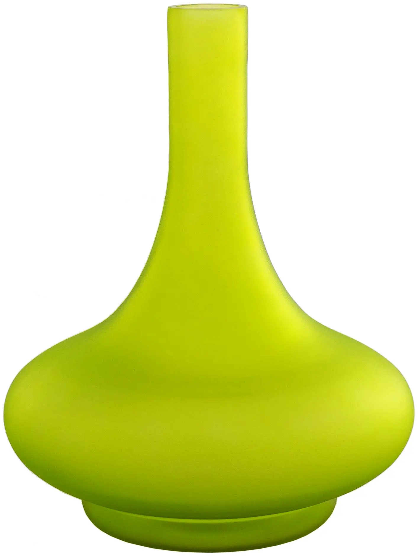 Green glass decorative vase - vibrant accent piece for living room shelves, kitchen island or dining table centerpiece decor