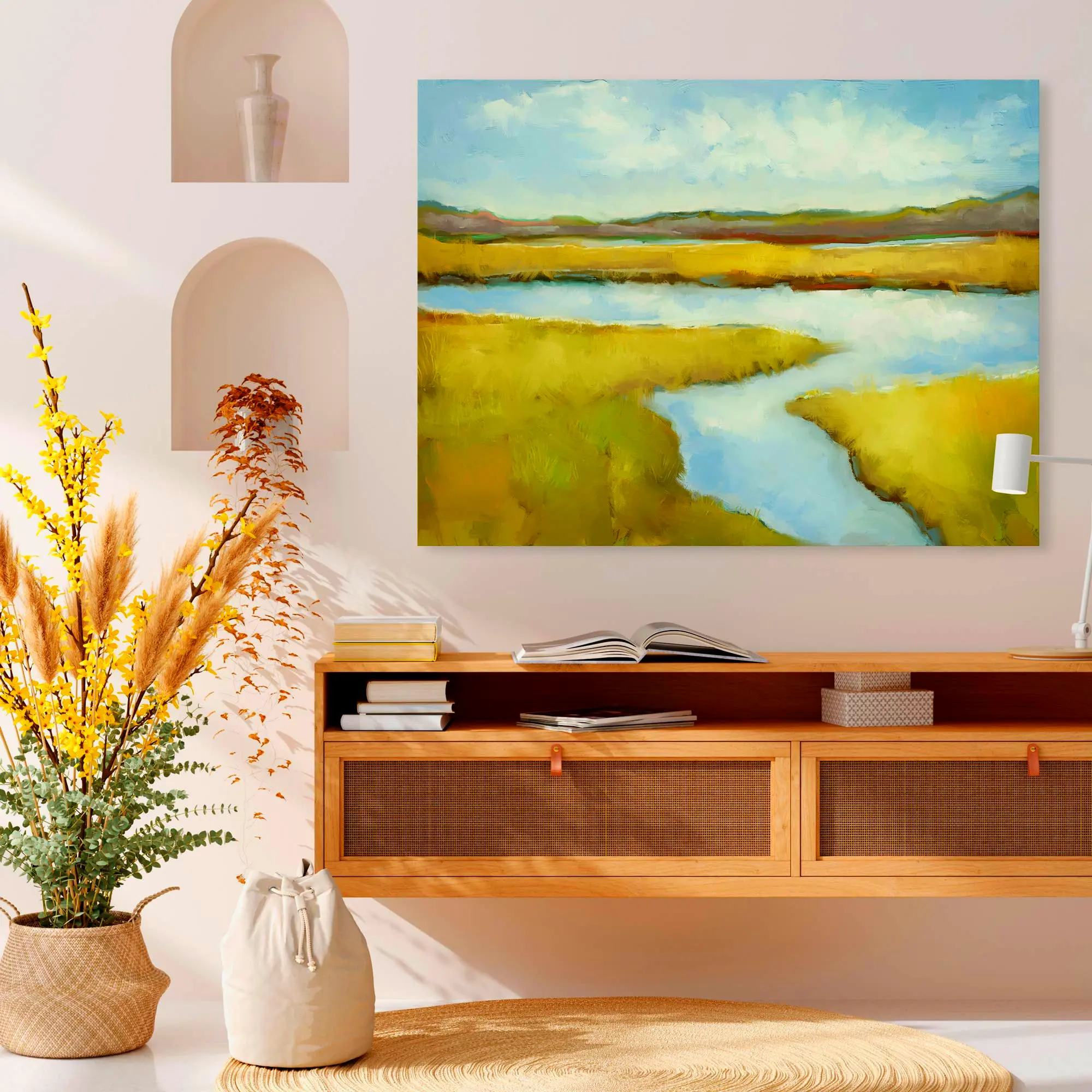 Tranquil Salt Marsh canvas 10x14 coastal wall art for beach house living room vacation home or nautical bathroom decor