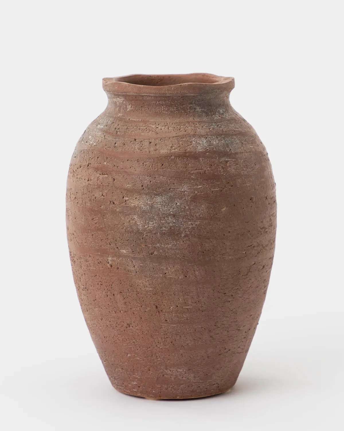 Handcrafted Queta terracotta vase Mediterranean style patio decor and garden accent piece