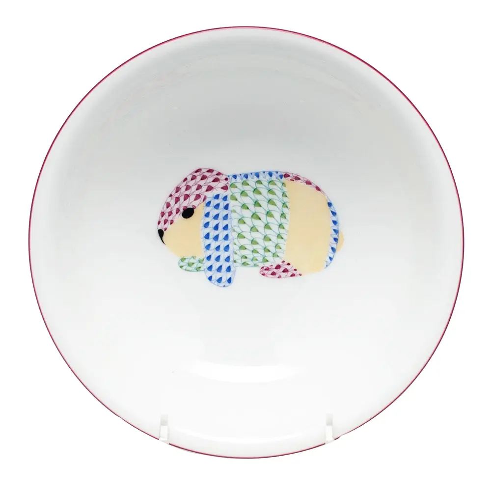 Herend Porcelain Bunny Baby Bowl cute bunny porcelain baby bowl for nursery or child dining use