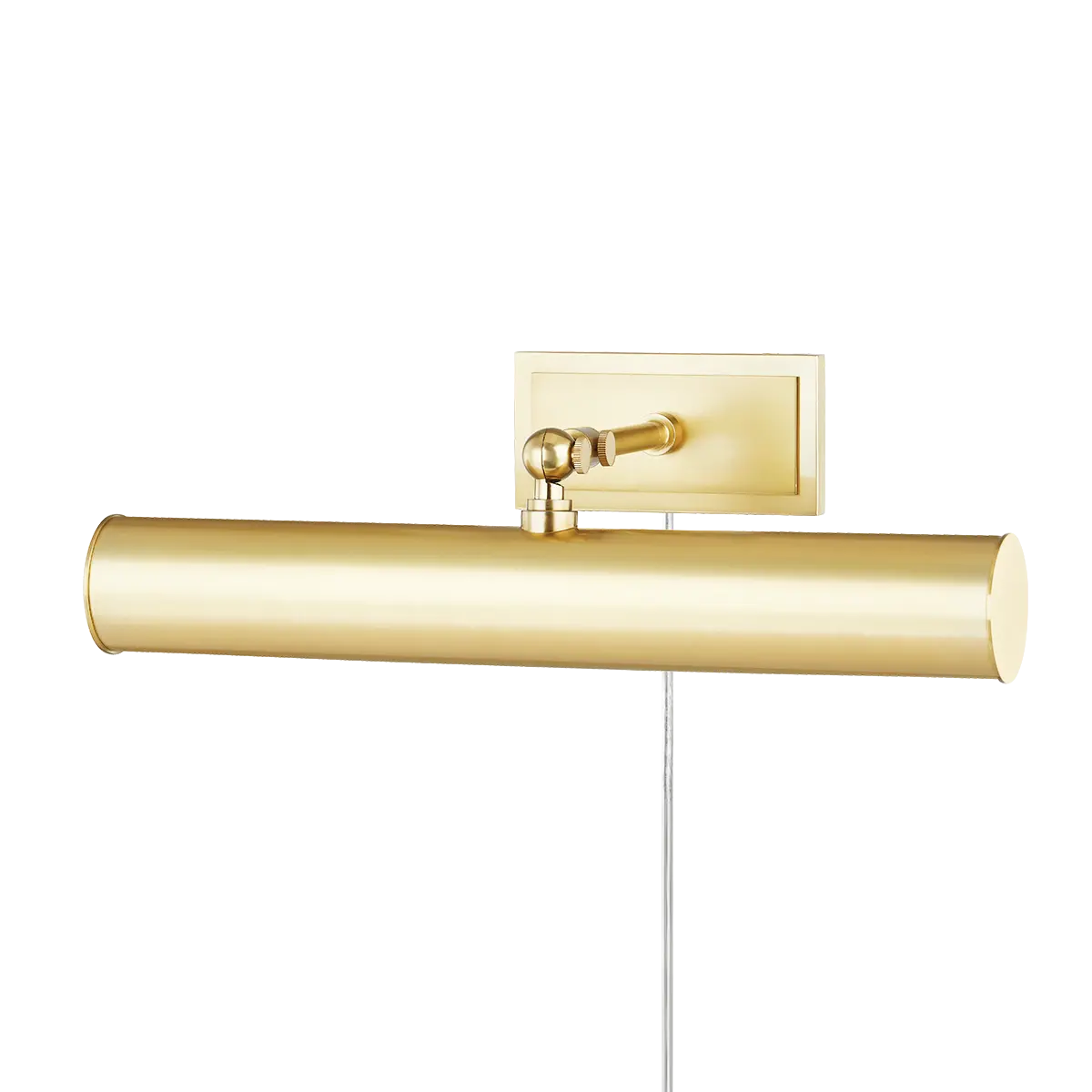 Plug-in brass picture light, compact and versatile lighting fixture for study, living room or hallway