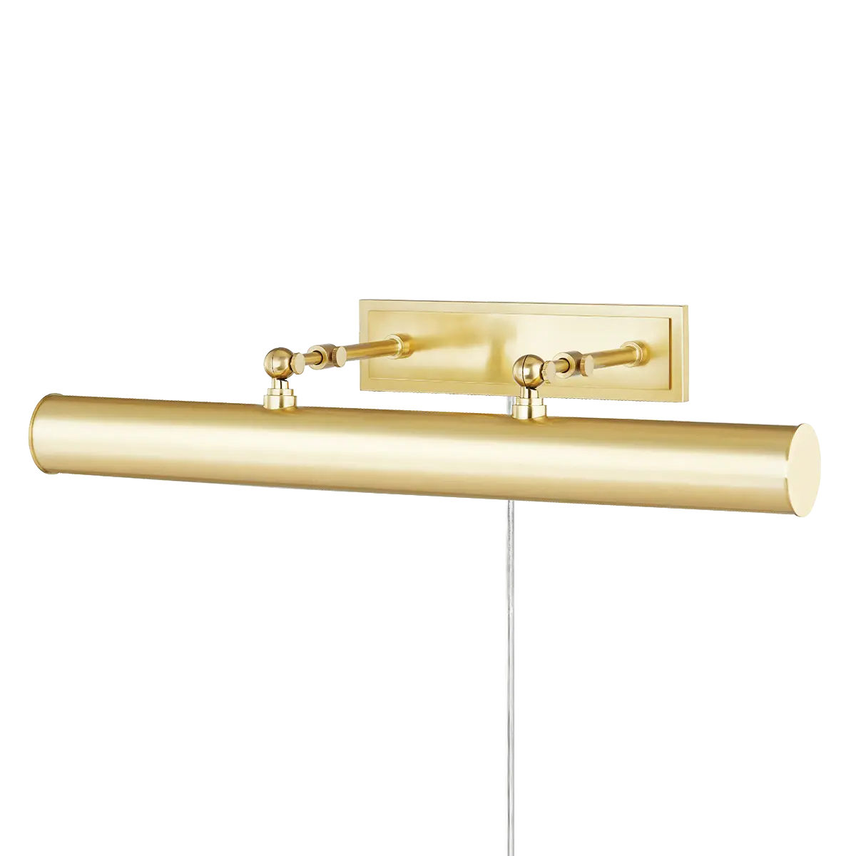 Plug-in brass picture light, practical versatile wall lighting for living room, bedroom or office décor