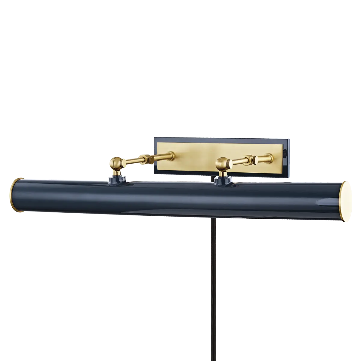 Plug-in navy brass picture light, chic functional wall light fixture for office, bedroom or living room