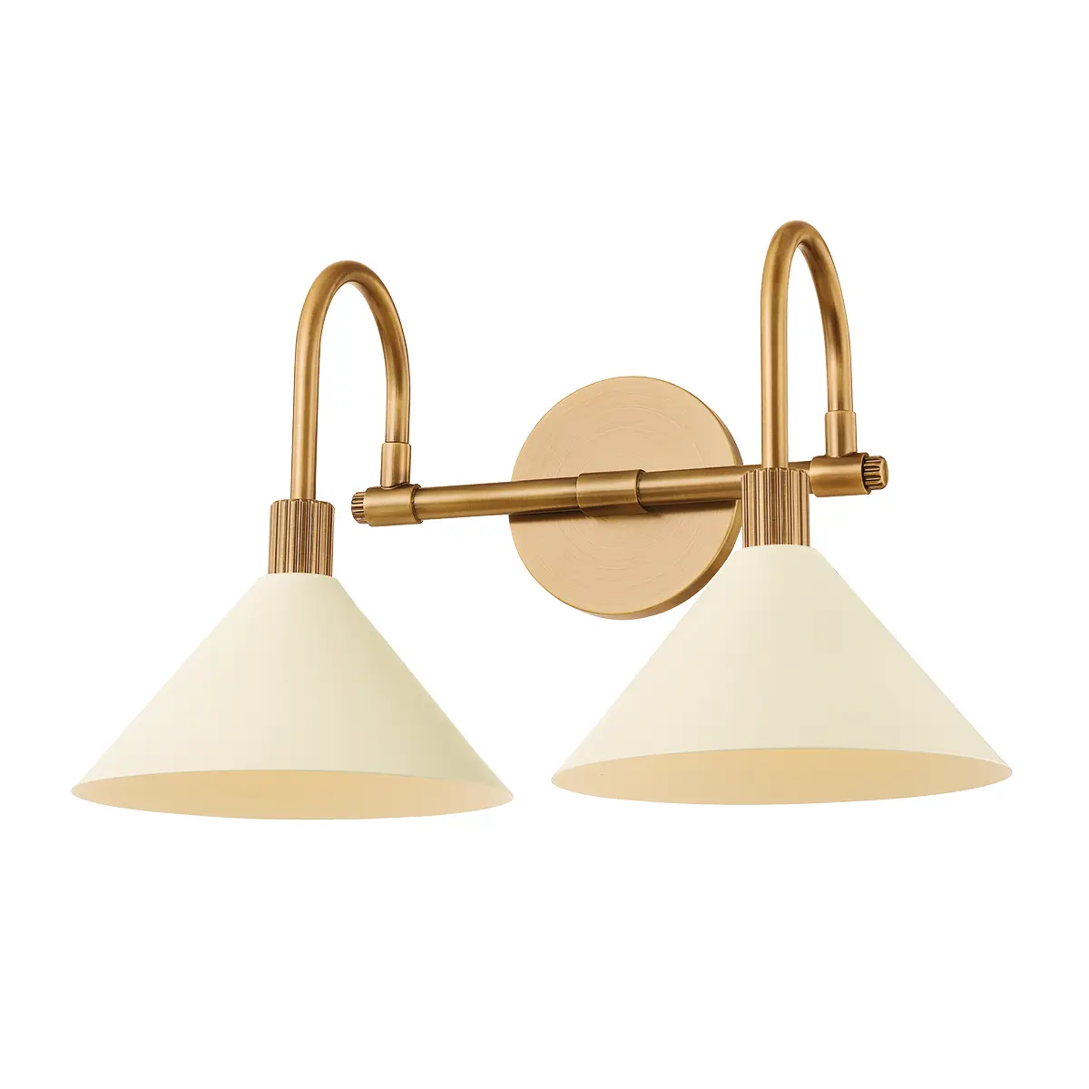 Patina brass bath sconce, elegant wall lighting fixture for powder room, vanity or hallway décor