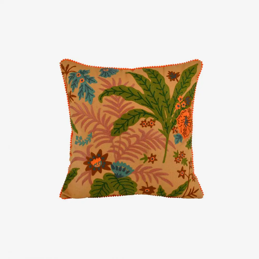 Farmhouse floral pillow for rustic living room by Karma Living