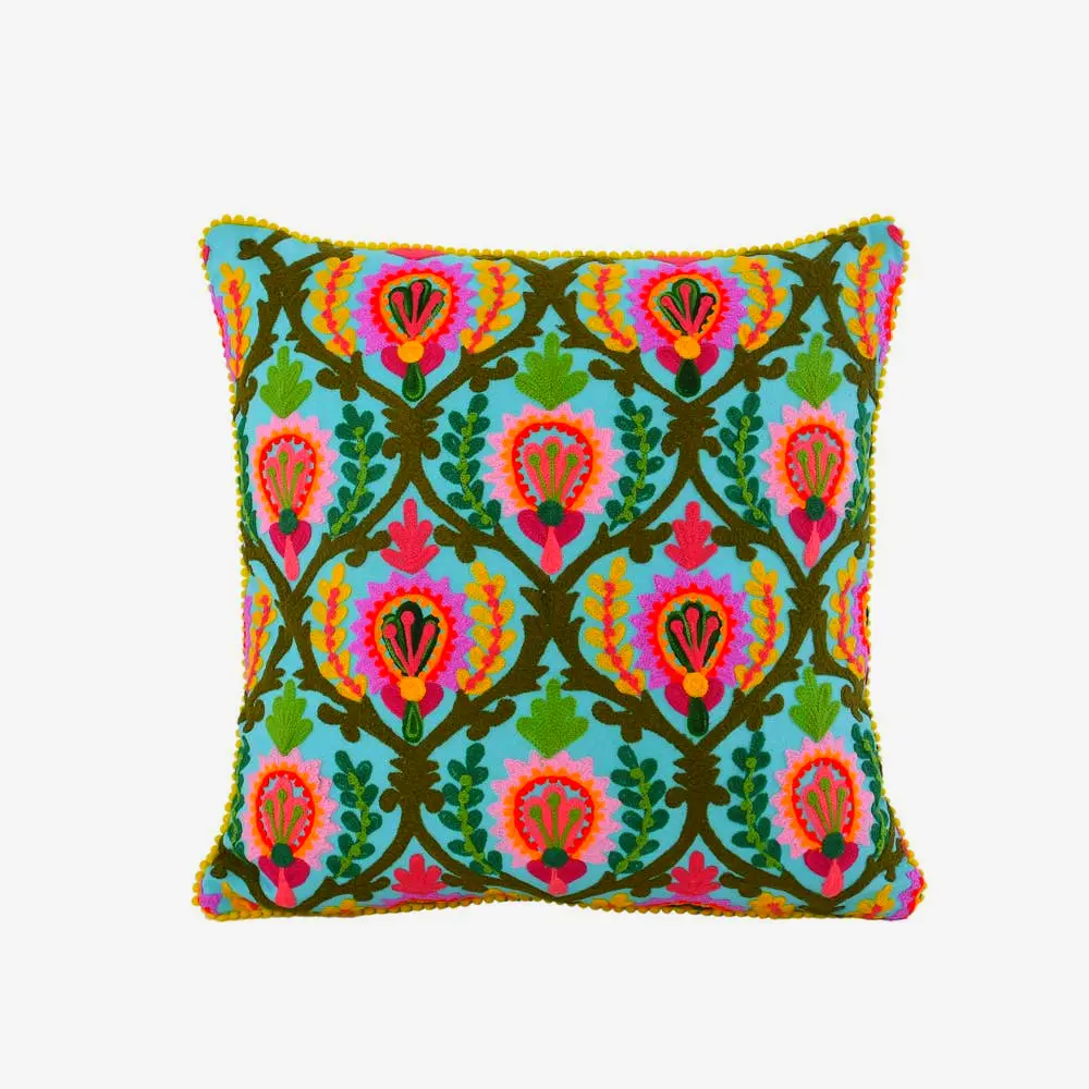 Geometrical aqua canvas wall art for office by Karma Living