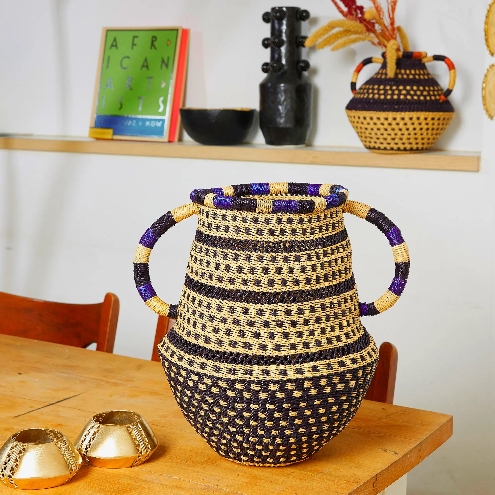 Elegant Large Hip Dot Golden Pot for modern living room decor stylish planter for indoor plants contemporary home accent