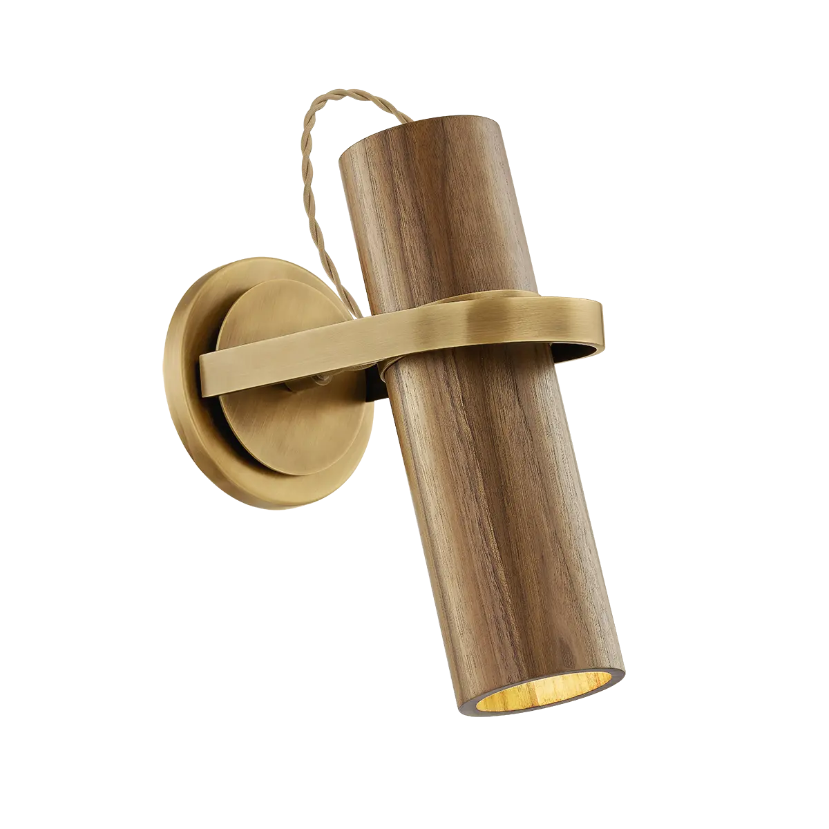 Patina brass wall sconce, chic modern wall light for living room, study, or bedroom décor