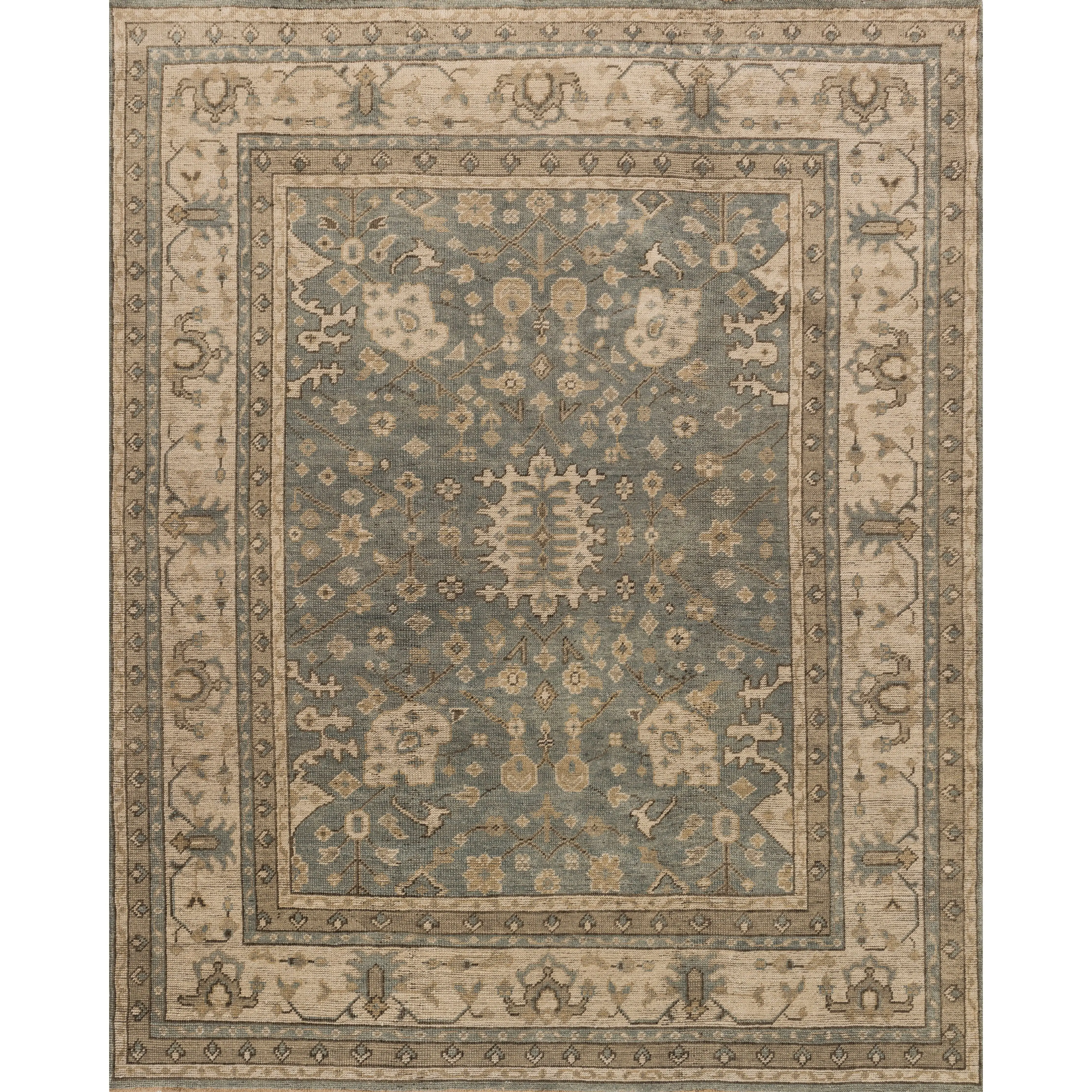 Heirloom Aqua Stone Hand-Knotted Rug