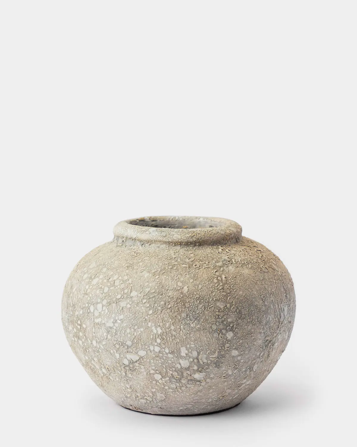 Luna distressed ceramic vase for vintage or bohemian decor.