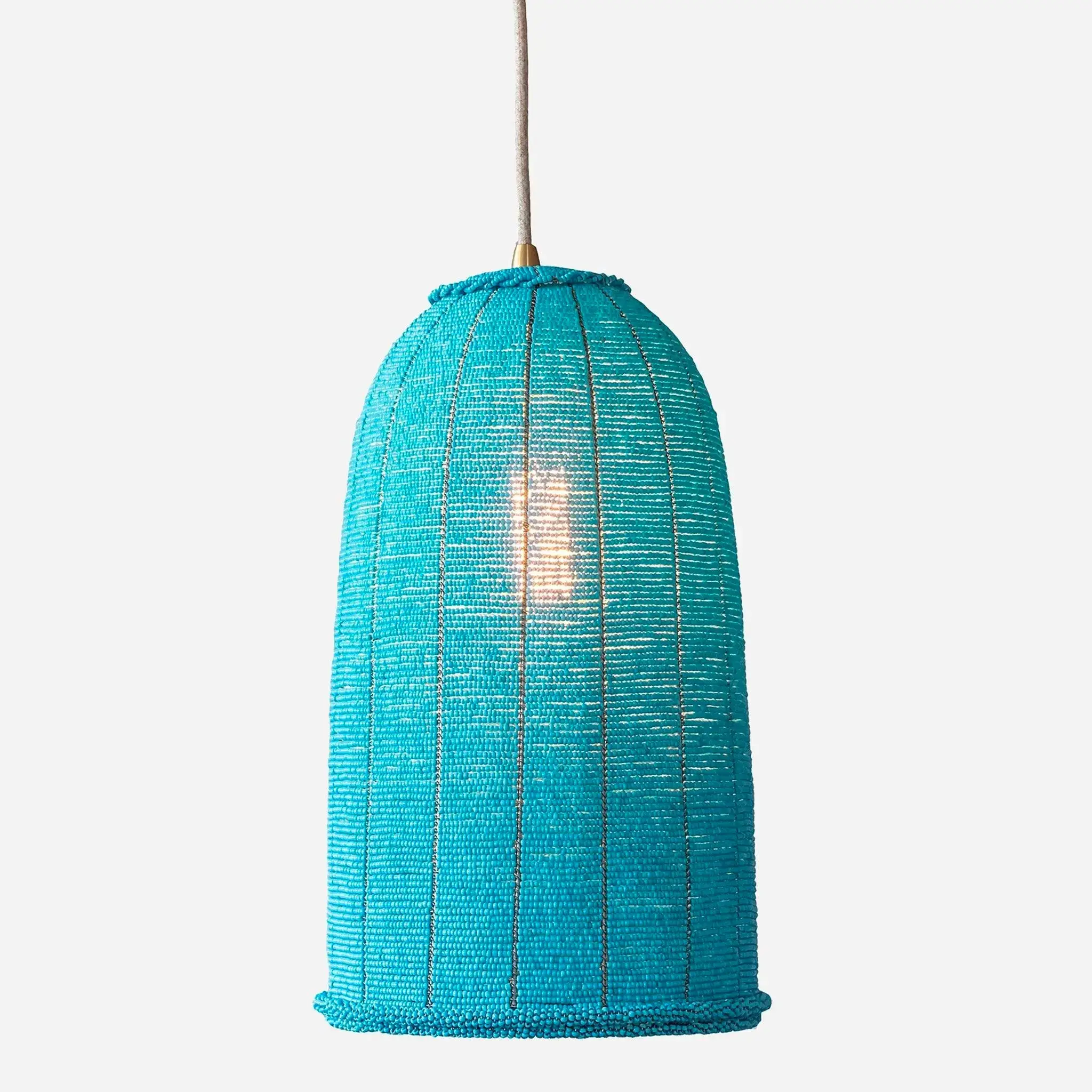 Naka turquoise beaded pendant light for vibrant living room or bedroom ceiling decor