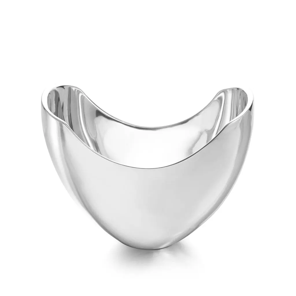 Nambe Arc Bowl sleek silver serving bowl for dining table or modern kitchen decor