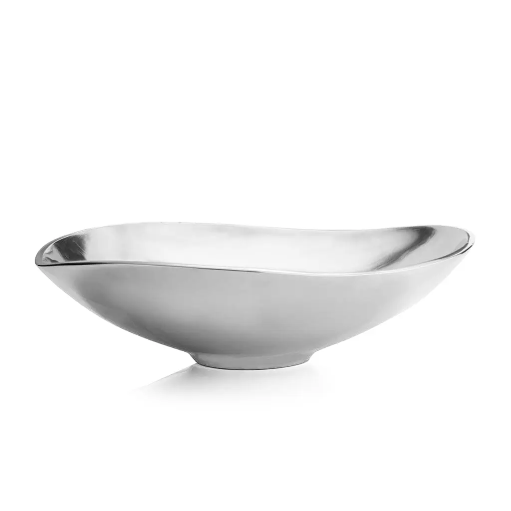 Nambe Cradle Bowl 15 Inch large silver decorative bowl centerpiece for dining or living room