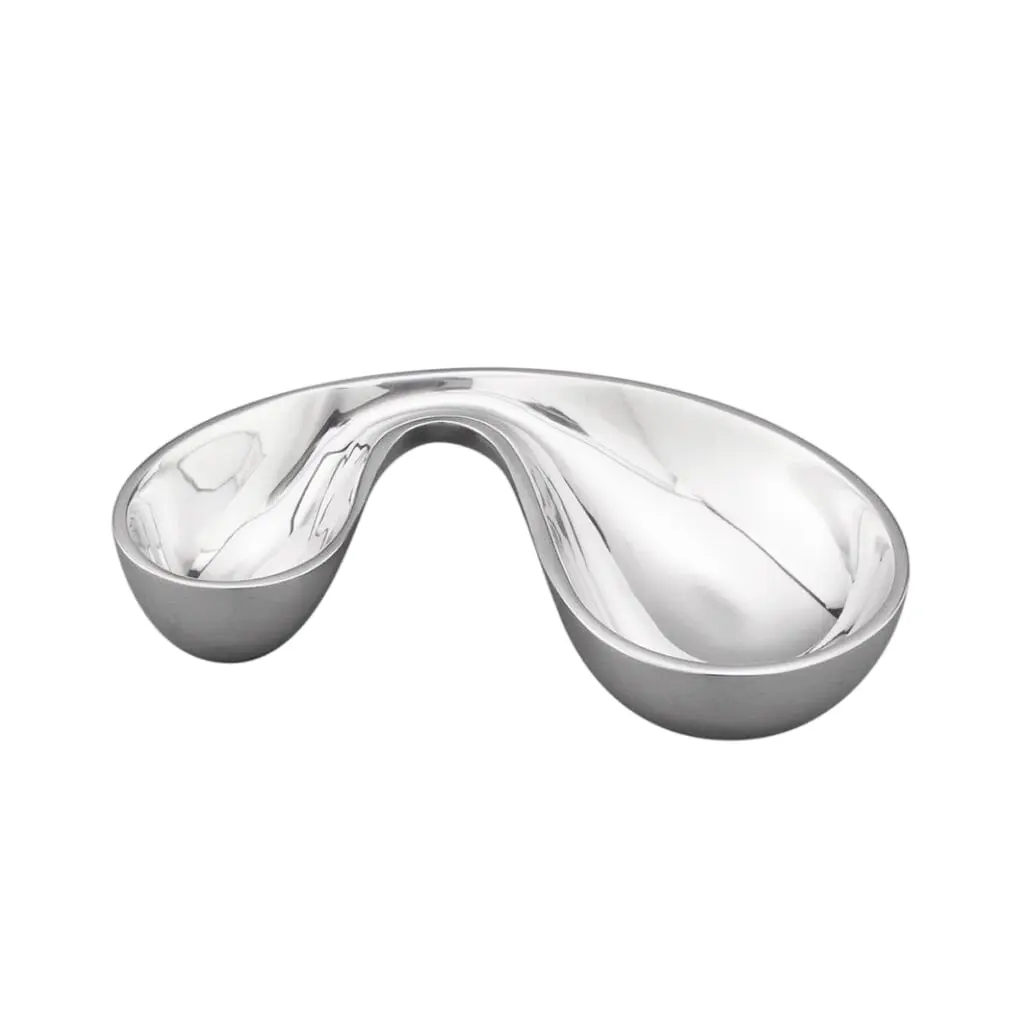 Nambe Morphik Olive Bowl modern olive serving dish for kitchen counter or dining entertaining