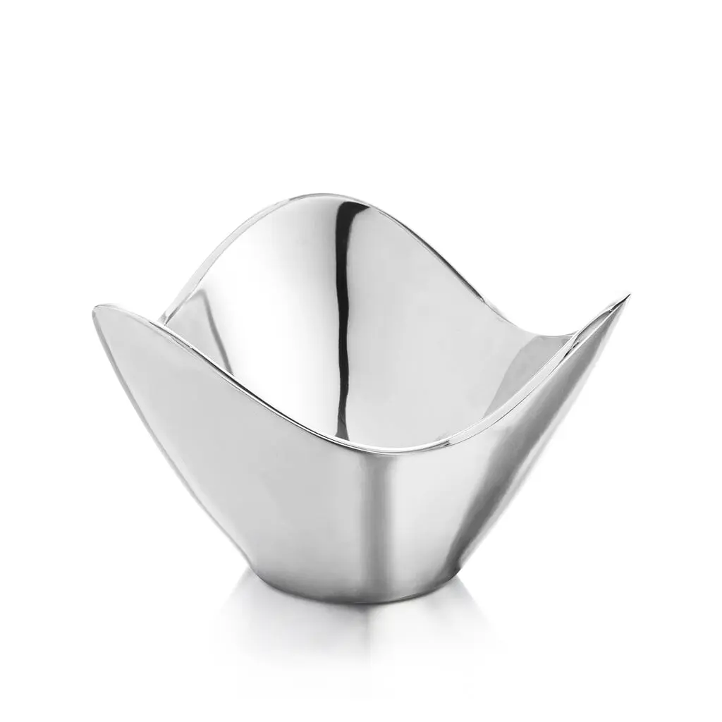 Nambe Wave Bowl 9 Inch artistic wave design silver bowl for dining room or living room decor
