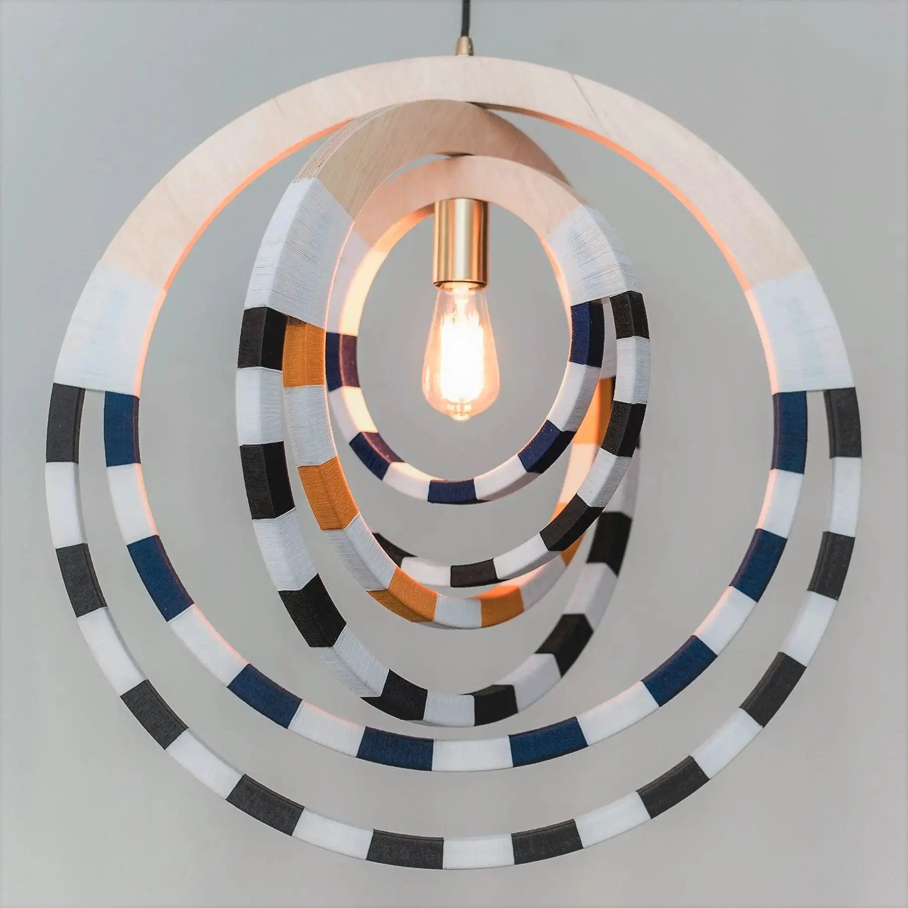 Ndebele woven green pendant light for colorful dining room, bedroom or living room