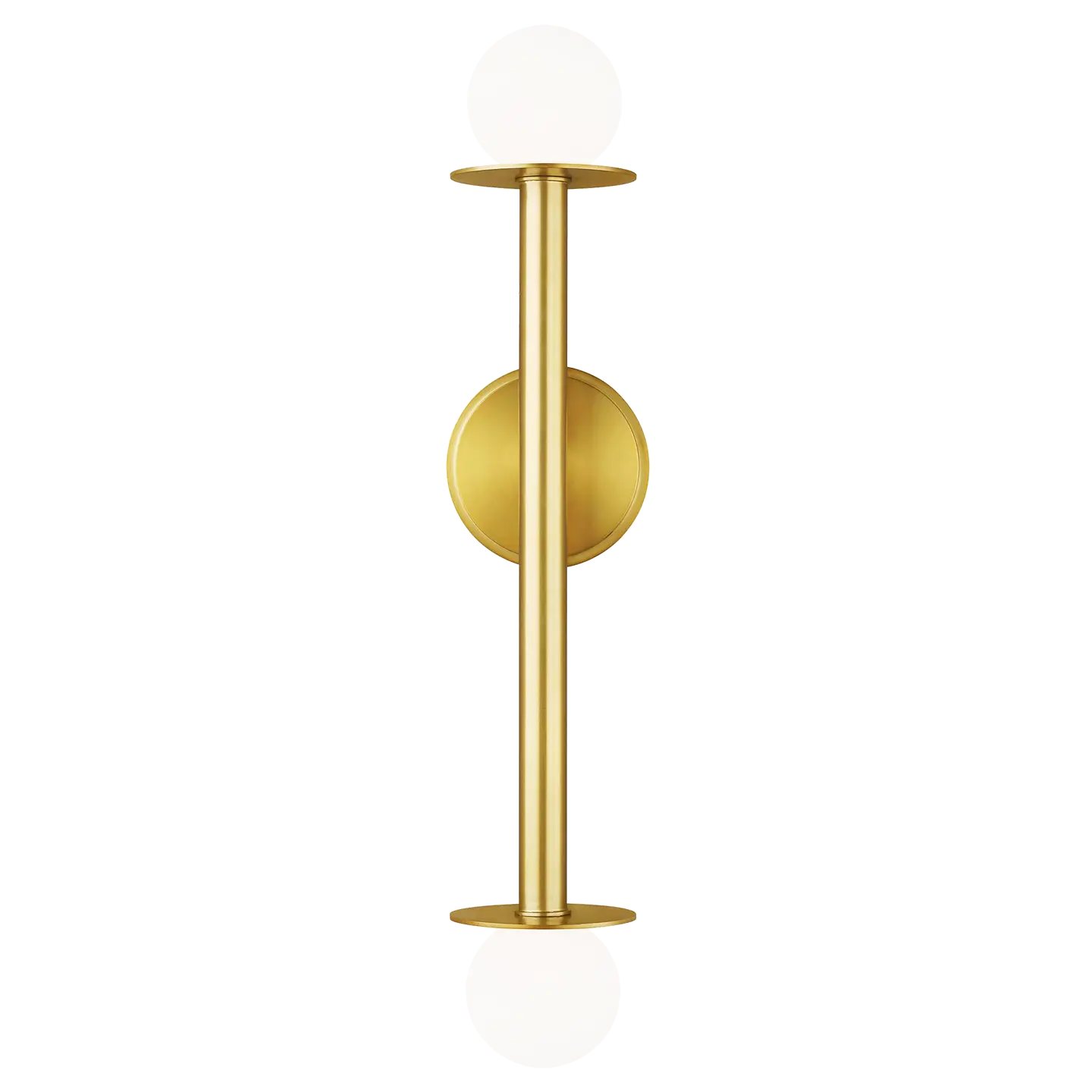 Double brass wall sconce, sleek wall lighting fixture for hallway, living room or bathroom décor