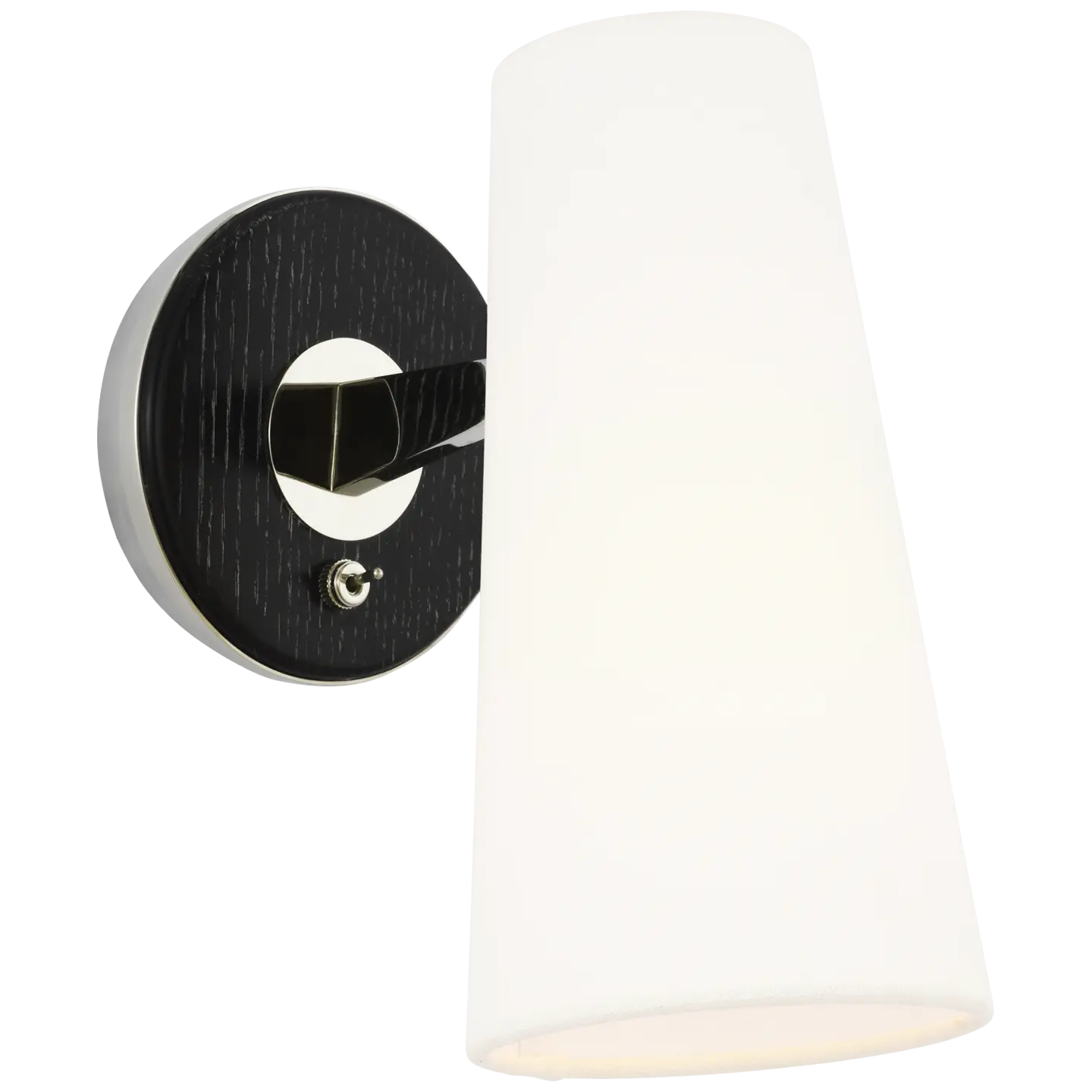 10-inch nickel ebony wall sconce, stylish small wall light fixture for bathroom or hallway décor