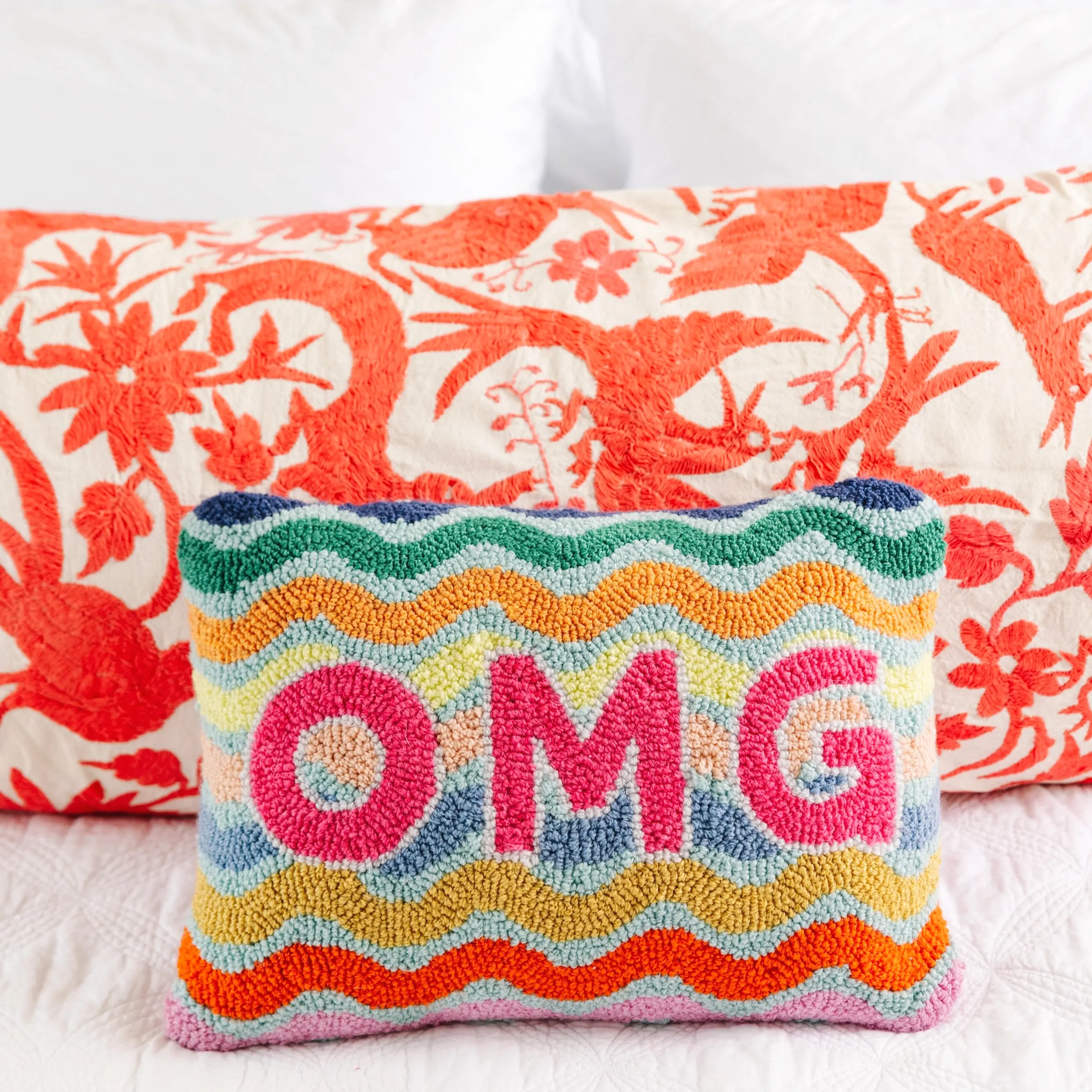 OMG hook pillow for teen bedroom or dorm decorative pillow.