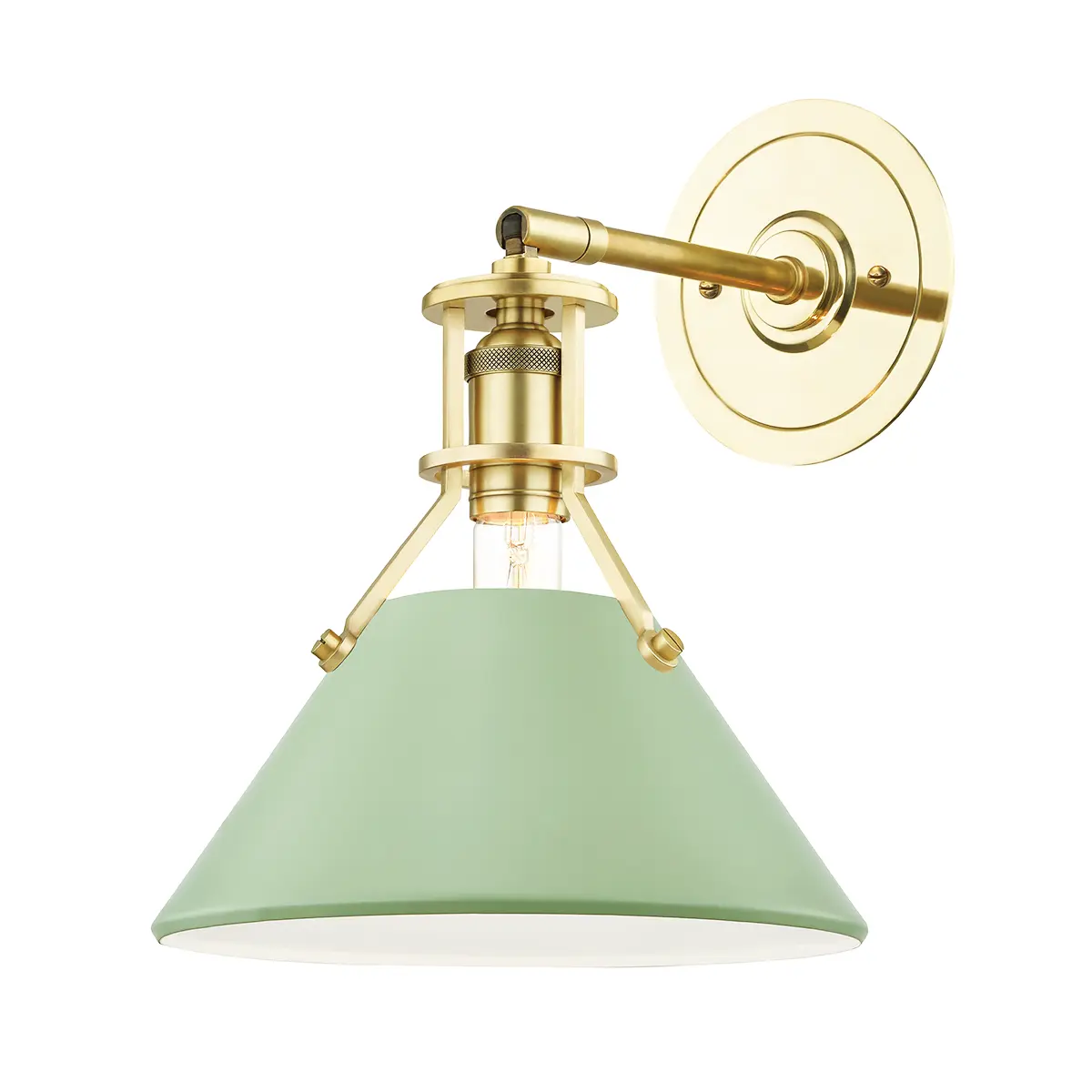 Brass green wall sconce, fresh stylish wall lighting fixture for bedroom, bathroom or living room décor