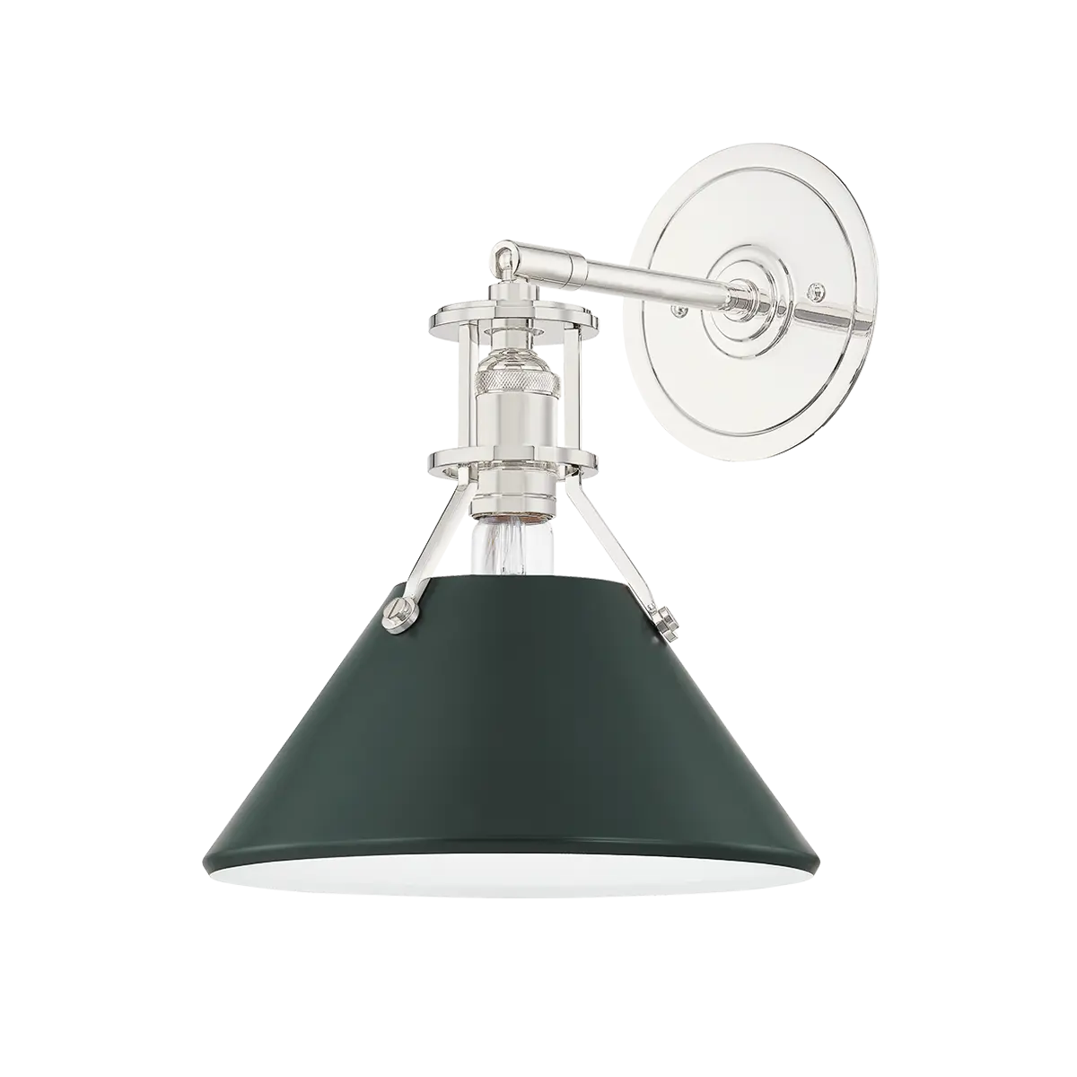 Nickel green wall sconce, fresh modern wall lighting fixture for hallway, living room or bedroom décor