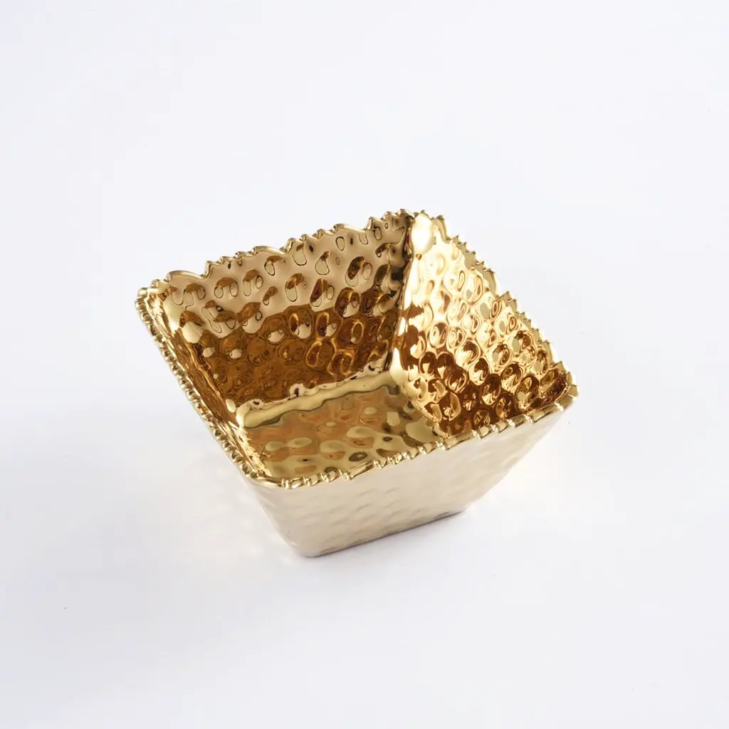 Pampa Bay Golden Millennium Small Square Bowl stylish snack bowl for dining table or kitchen use