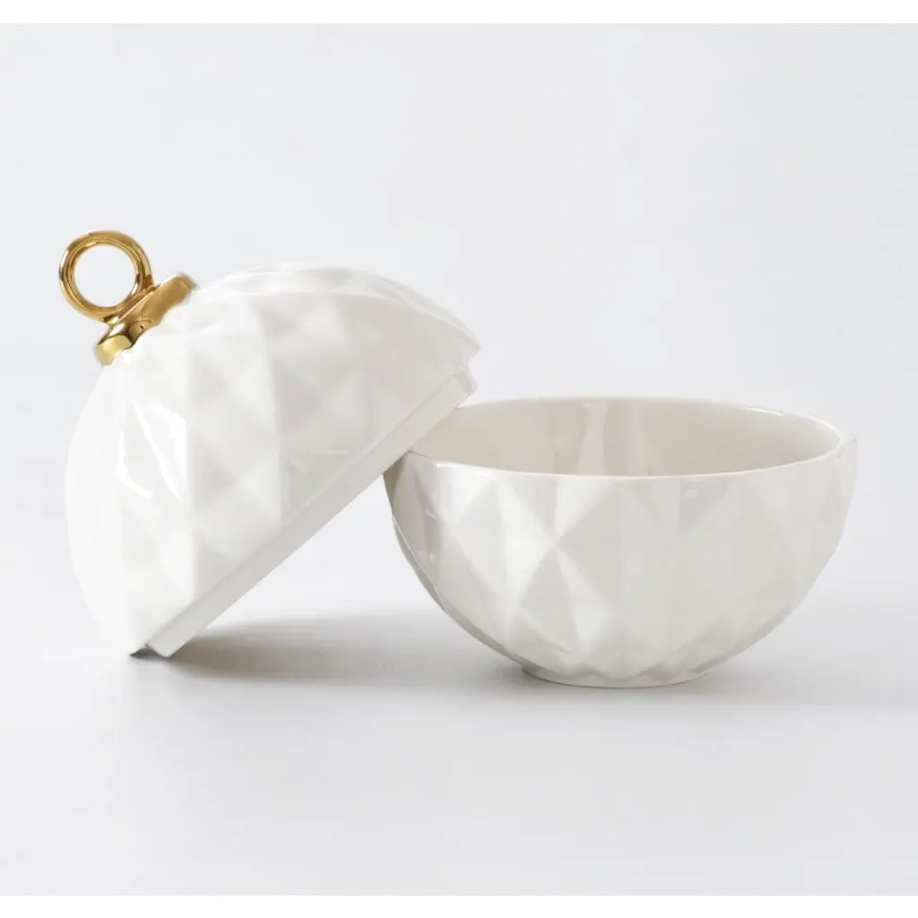 Pampa Bay Large Ornament Bowl Gold festive gold decorative bowl for holiday dining or living room