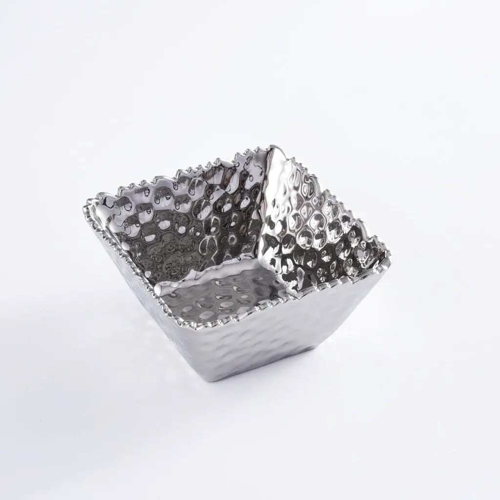 Pampa Bay Millennium Small Square Bowl chic square porcelain bowl for snacks in kitchen or dining